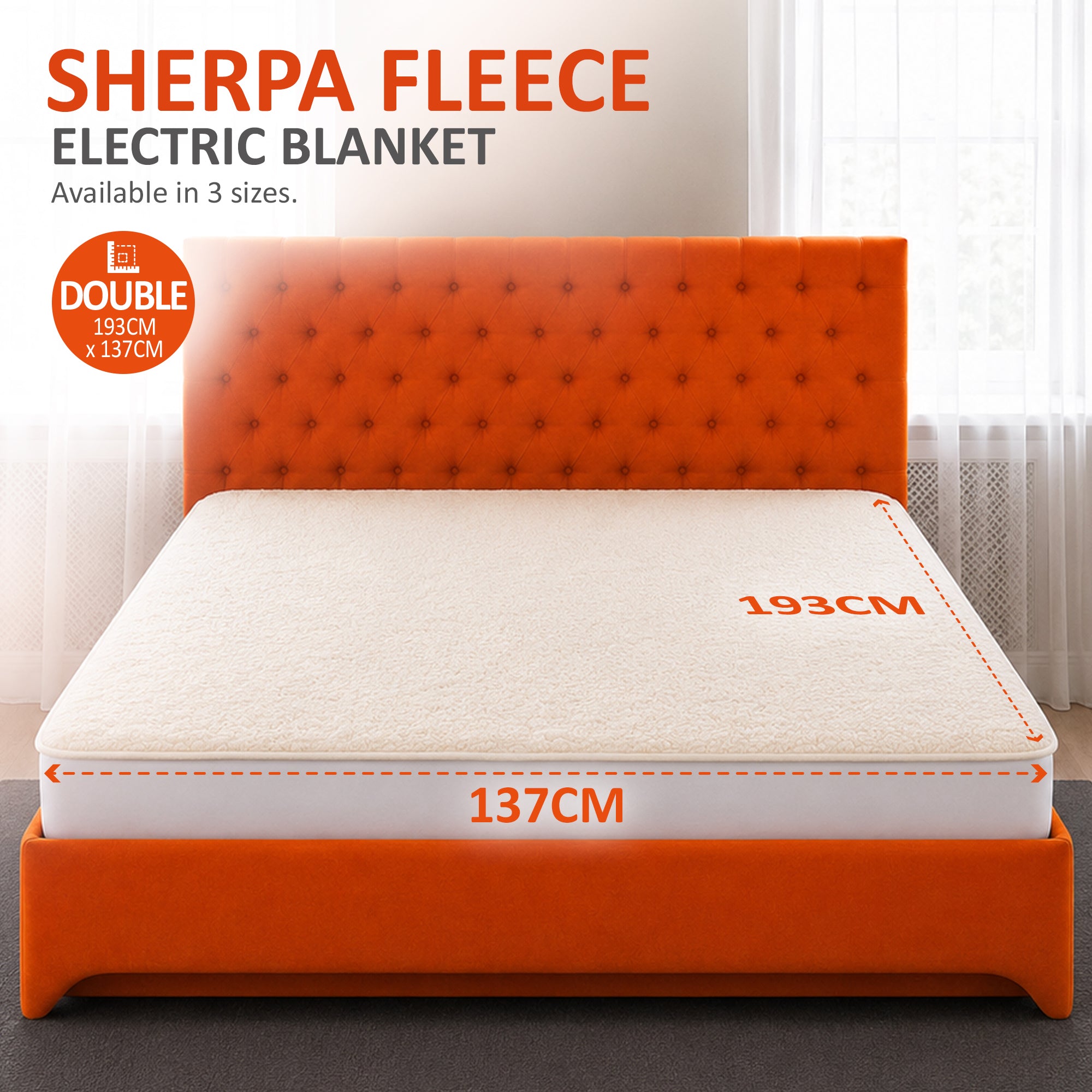 WÄRMER Luxury Fleece Electric Blanket – Fully Fitted Heated Mattress Cover, Dual Controller, Machine Washable