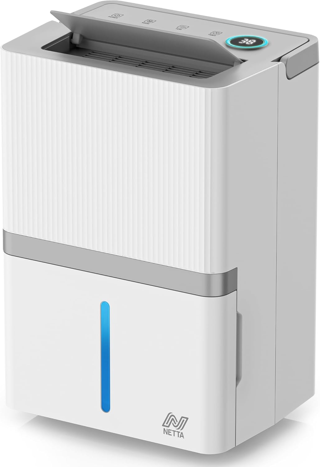 NETTA Dehumidifier 35L/Day - Low noise, Air Filter, Continuous Drainage, Auto Restart, Timer, 5.5L Water Tank, Child Lock