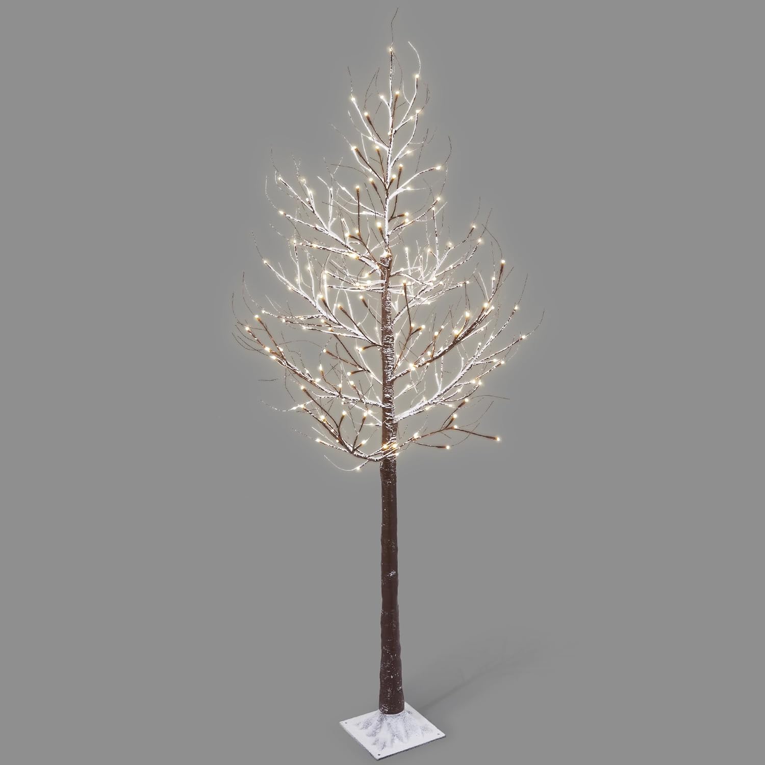 NETTA Birch Twig Tree with Warm White LED Lights - Brown