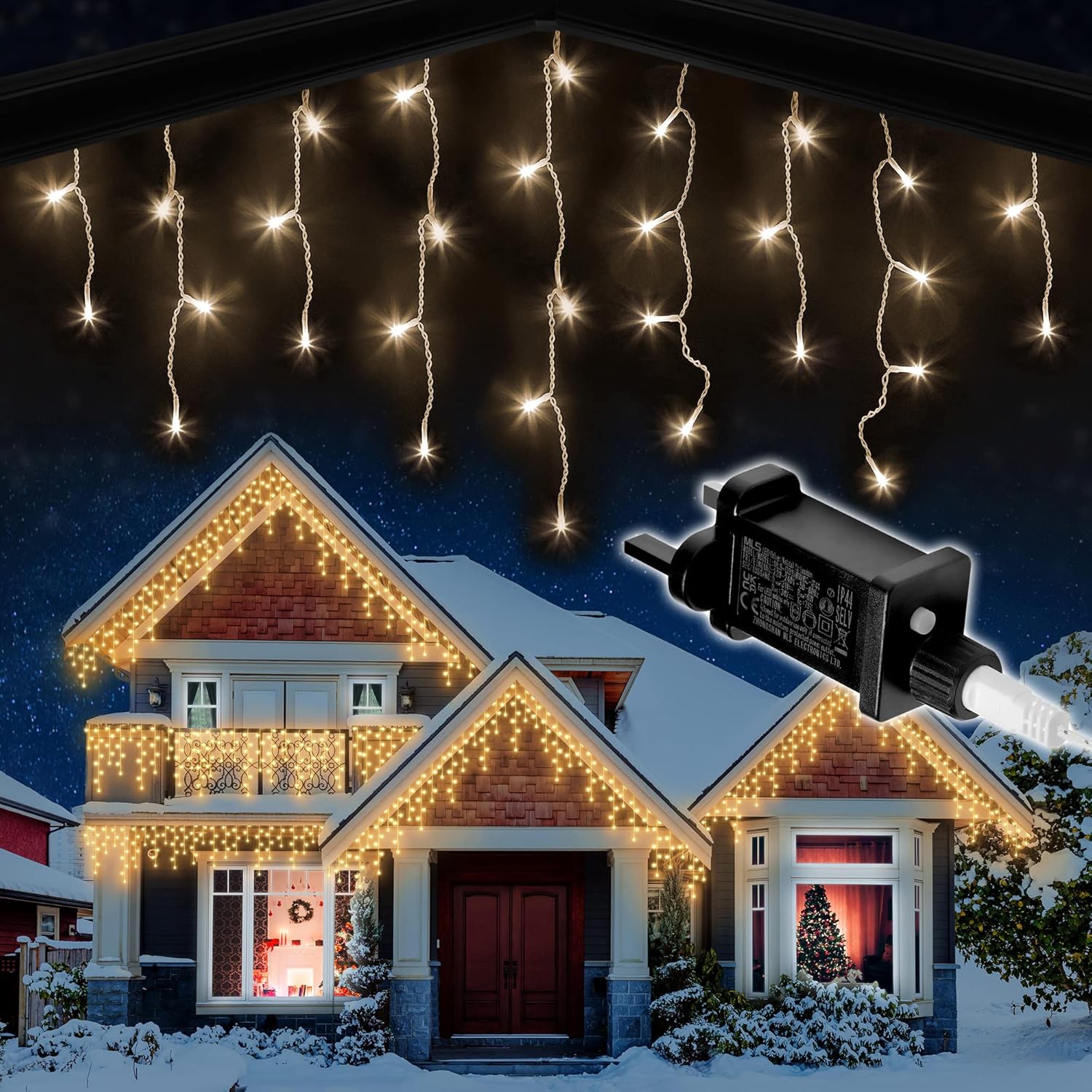 NETTA 2000LED Icicle String Lights - Warm White