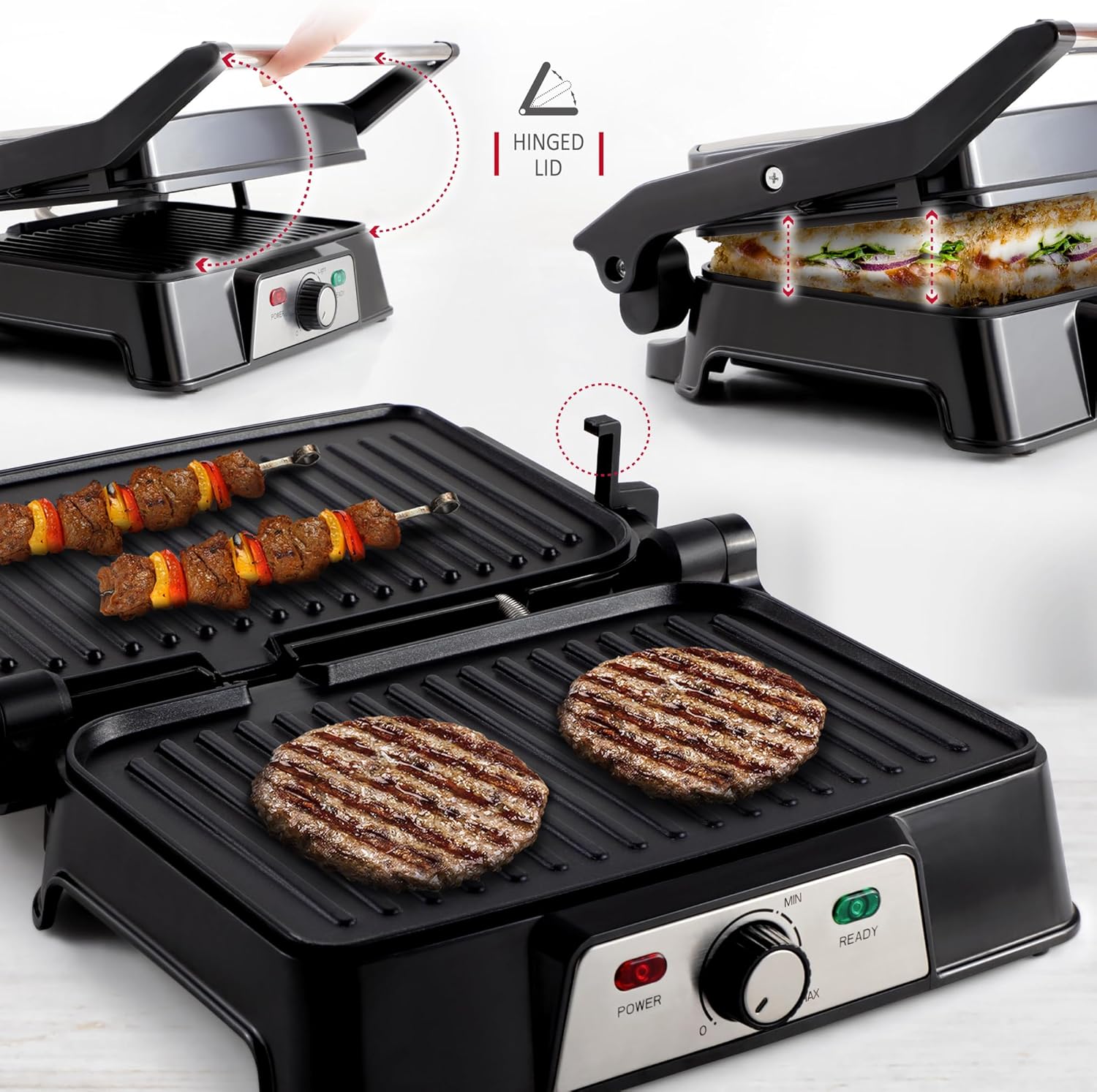 NETTA 1500W 2-Slice Panini Maker & Health Grill