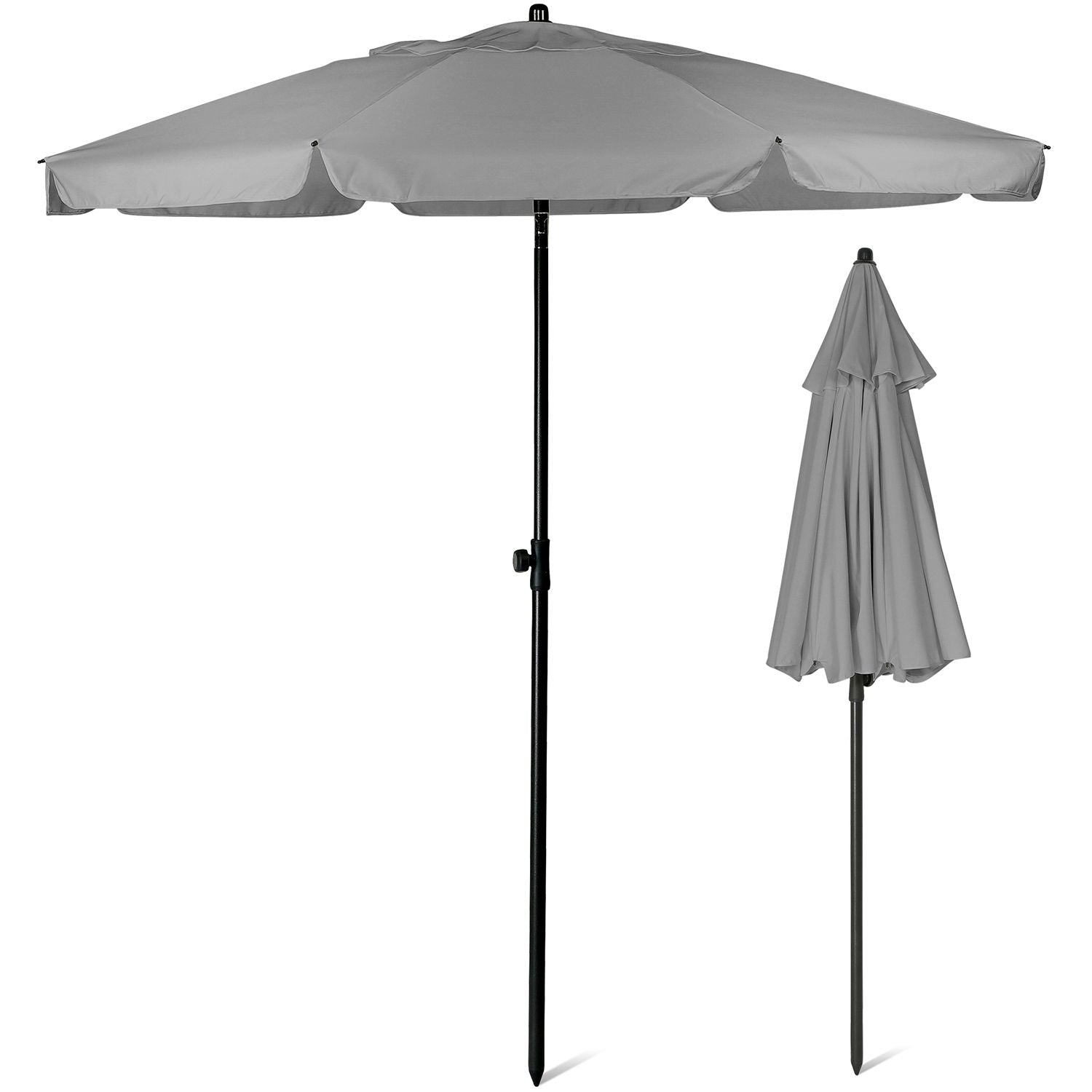 SUNMER 2M Steel Parasol with Tilt - Grey