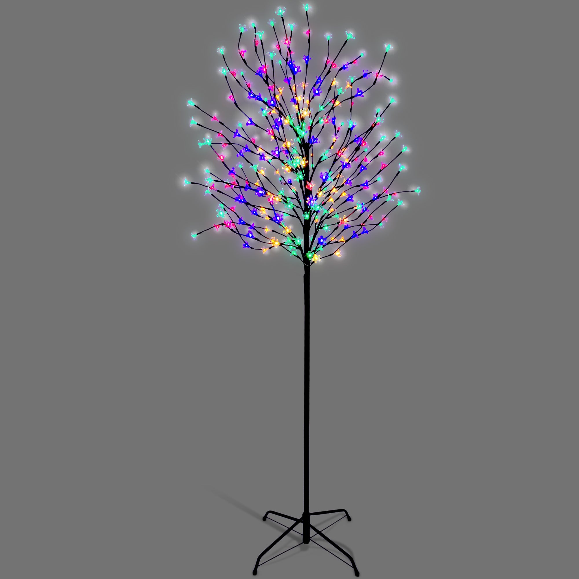 NETTA 5FT LED Cherry Blossom Tree, 250 Pre-Lit Lights, Auto-Off Timer and 8 Lighting Modes, 3M Power Cable, Suitable for Indoor and Outdoor Use - Multi-Colour