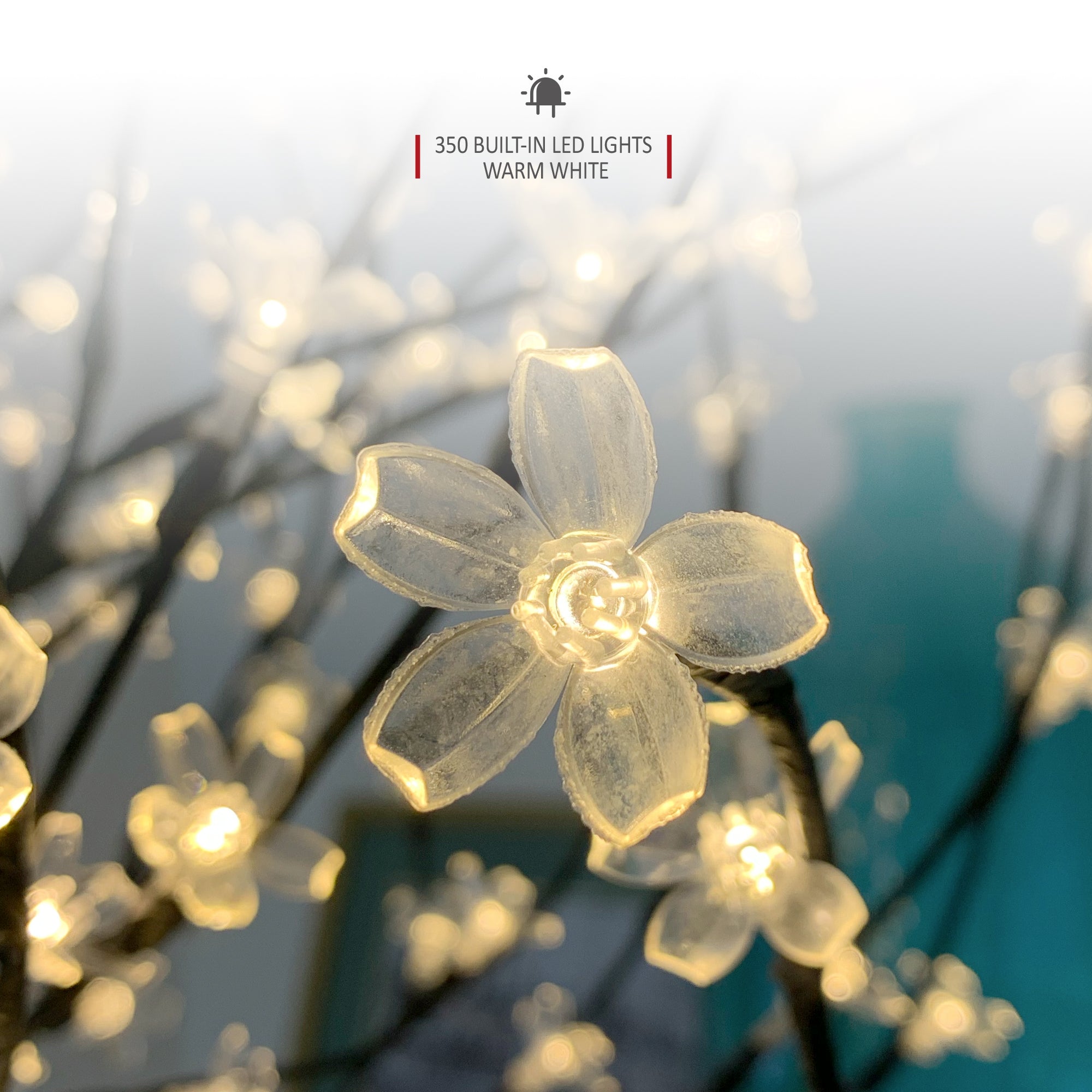 NETTA LED Cherry Blossom Tree, Pre-Lit Lights, Auto-Off Timer and 8 Lighting Modes, 3M Power Cable, Suitable for Indoor and Outdoor Use