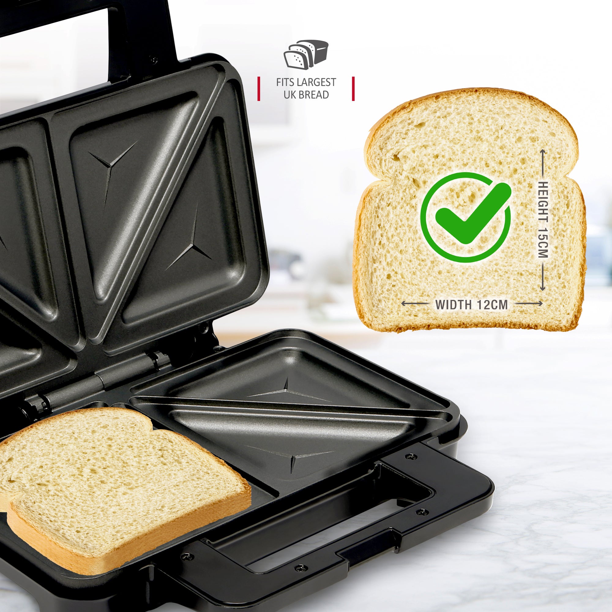 NETTA 900W 2 Slice Deep-Filling Sandwich Toastie Maker