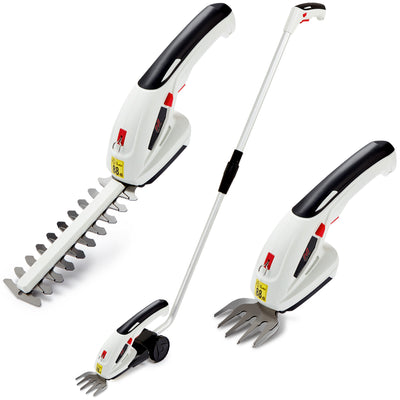 NETTA 7.2V Cordless 2-in-1 Hedge Trimmer & Grass Shear – Telescopic Pole, Lithium-Ion Battery, Lawn Edging & Shrub Cutter