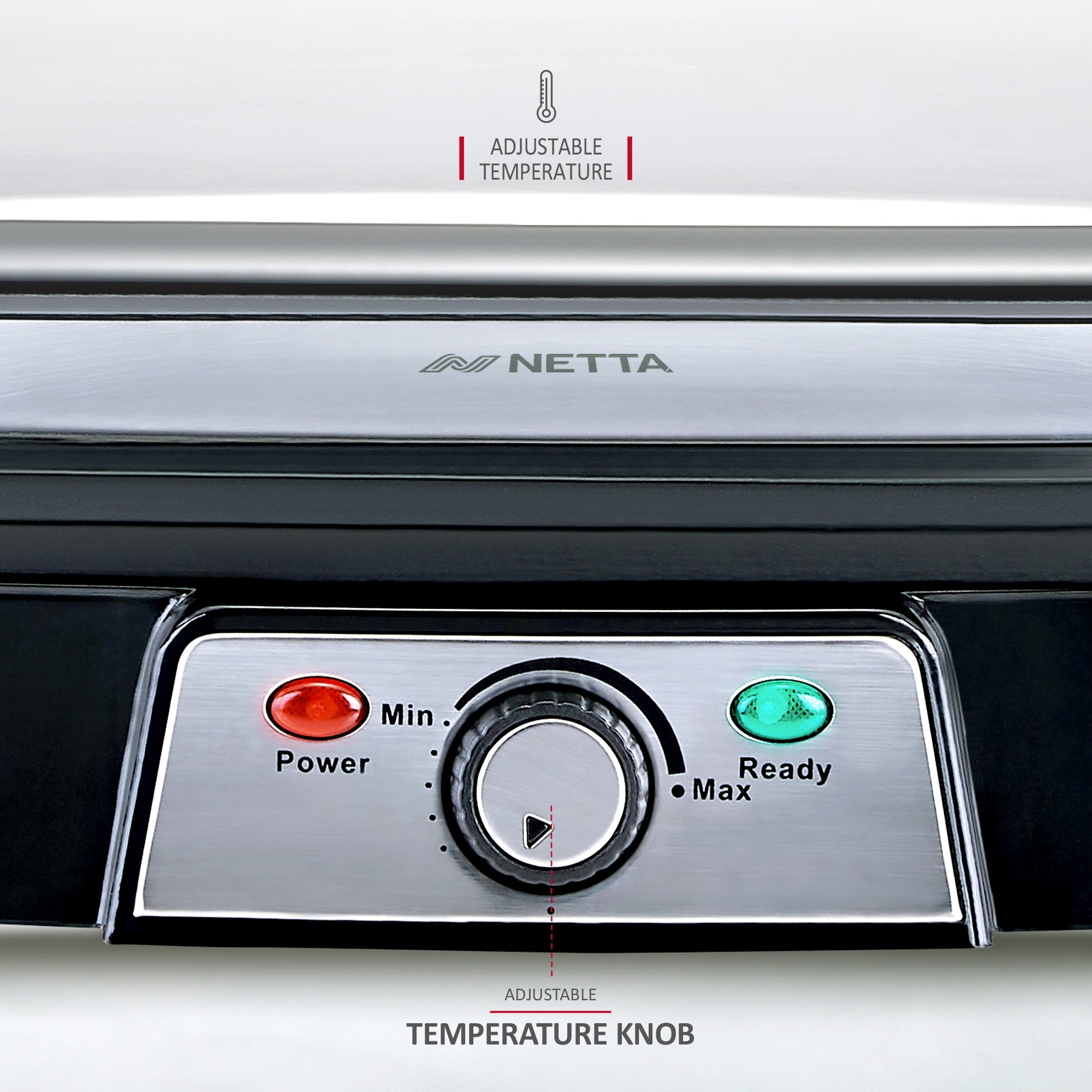 NETTA 1500W 2-Slice Panini Maker & Health Grill