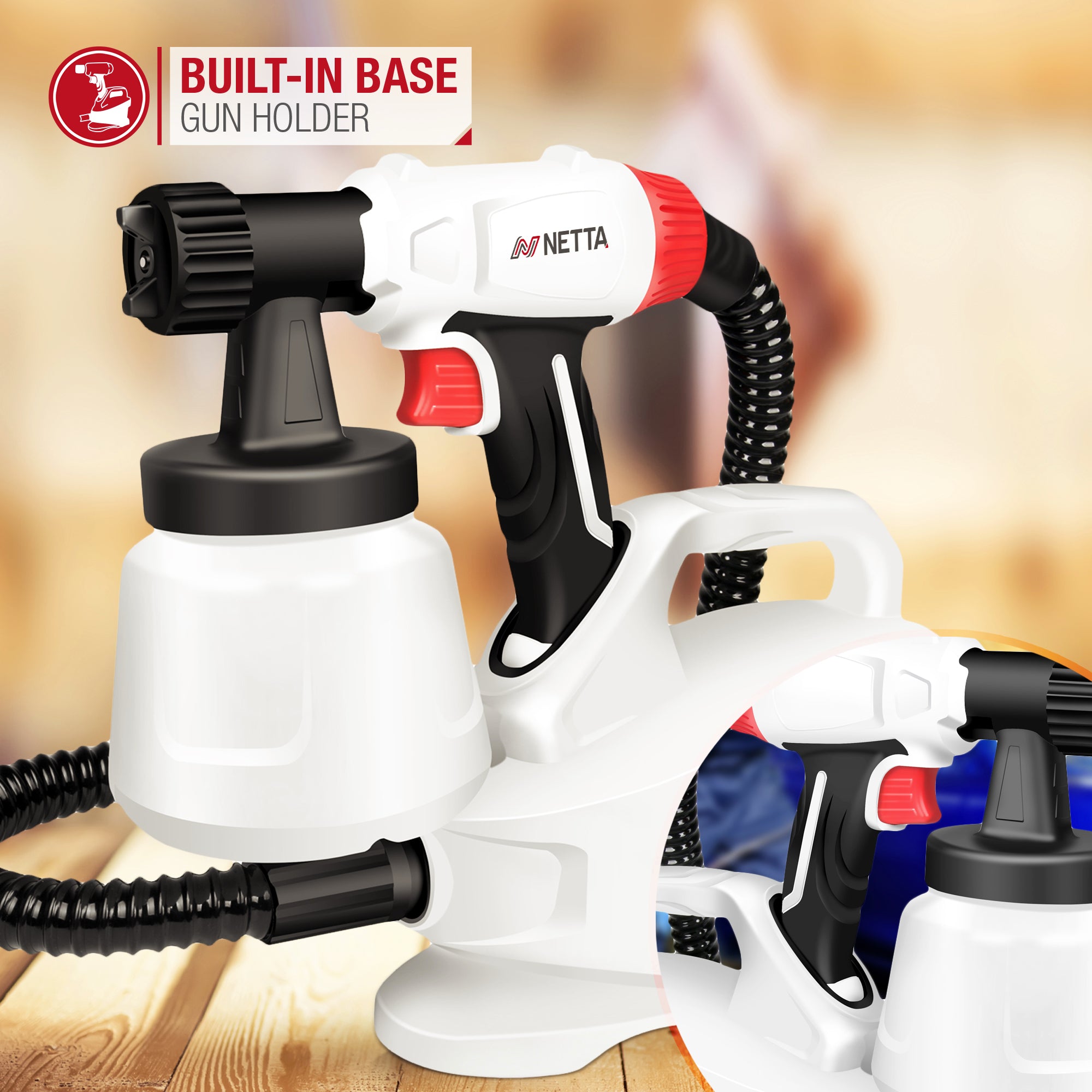 NETTA 700W Paint Spray Gun with Stand - 900ml Capacity