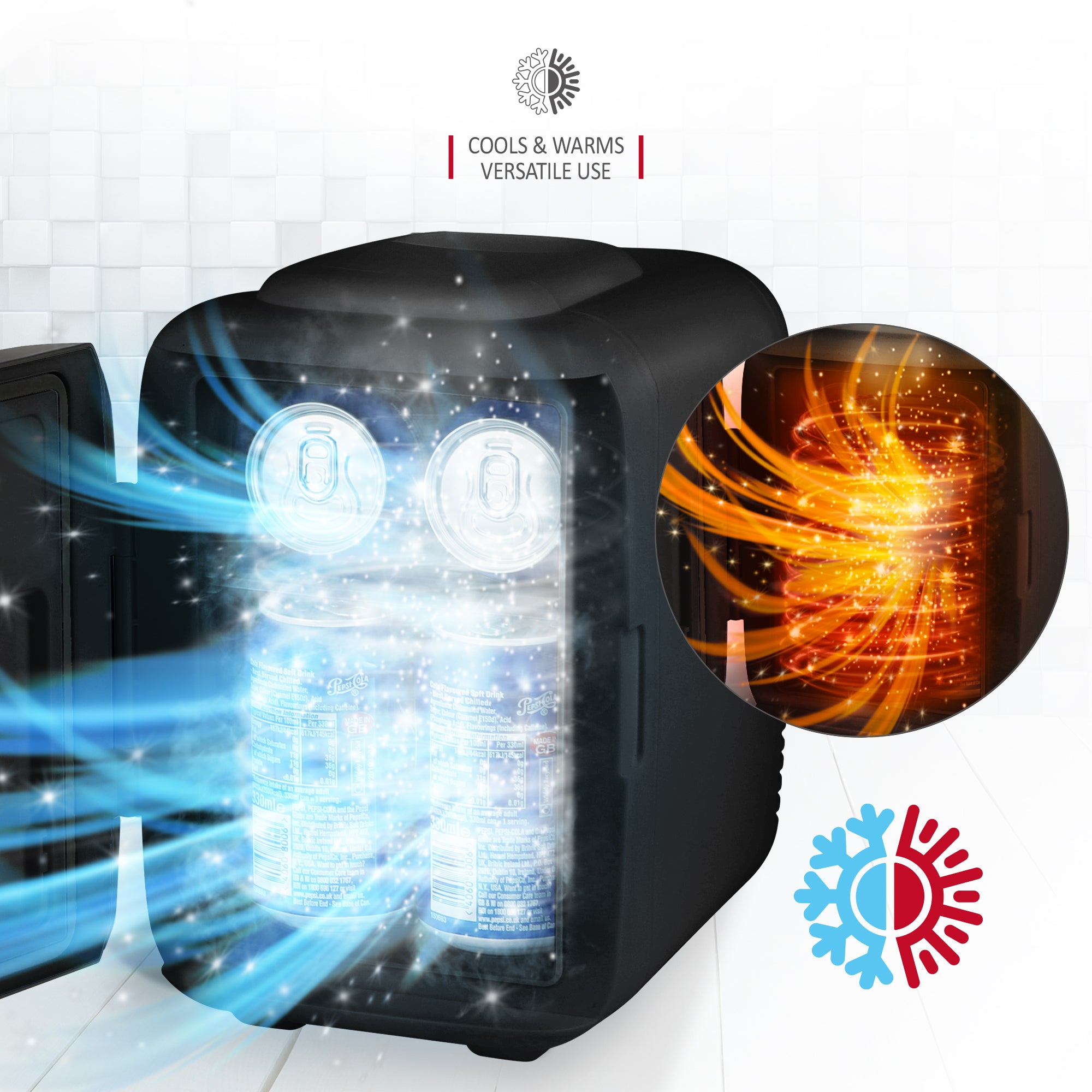 NETTA 5L Mini Fridge with 12V Car Socket and UK Main Plug