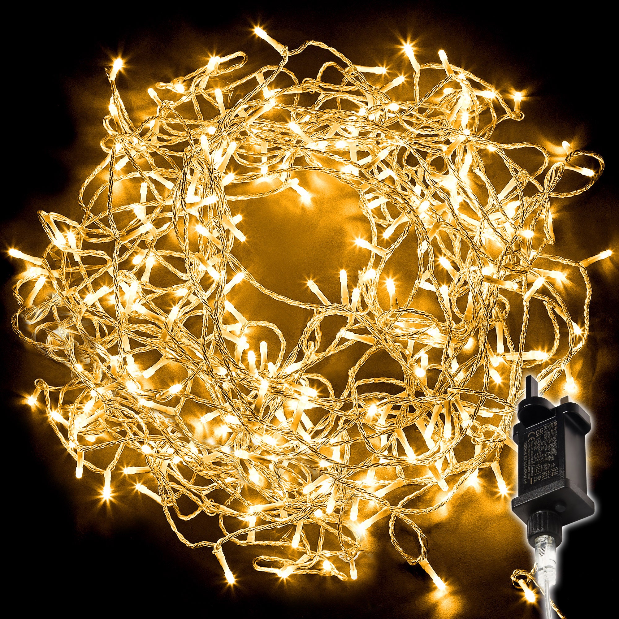 NETTA 100 LED Fairy String Lights - Warm White, Clear Cable