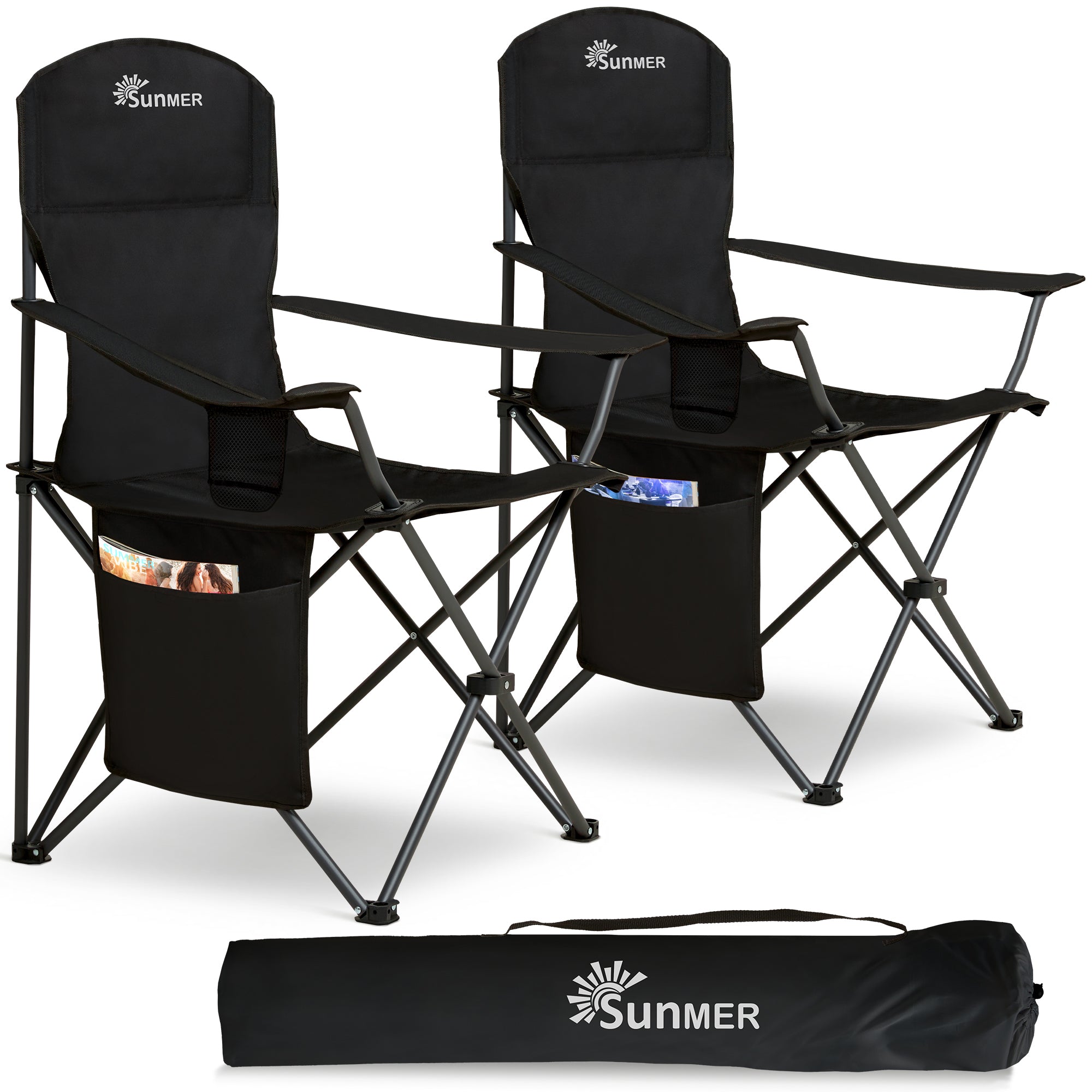 SUNMER Extra-Wide Folding Camping Chairs