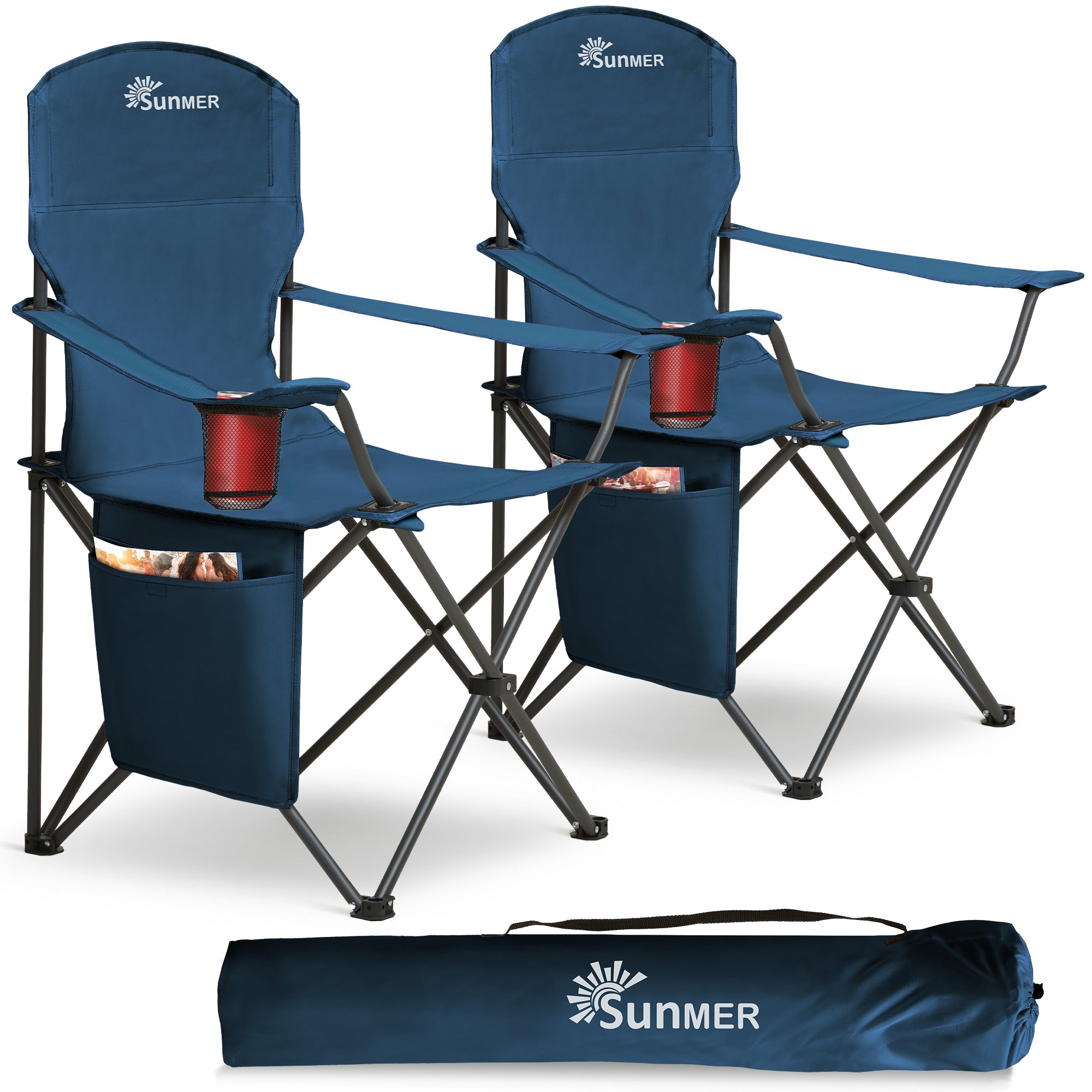 SUNMER Extra-Wide Folding Camping Chairs