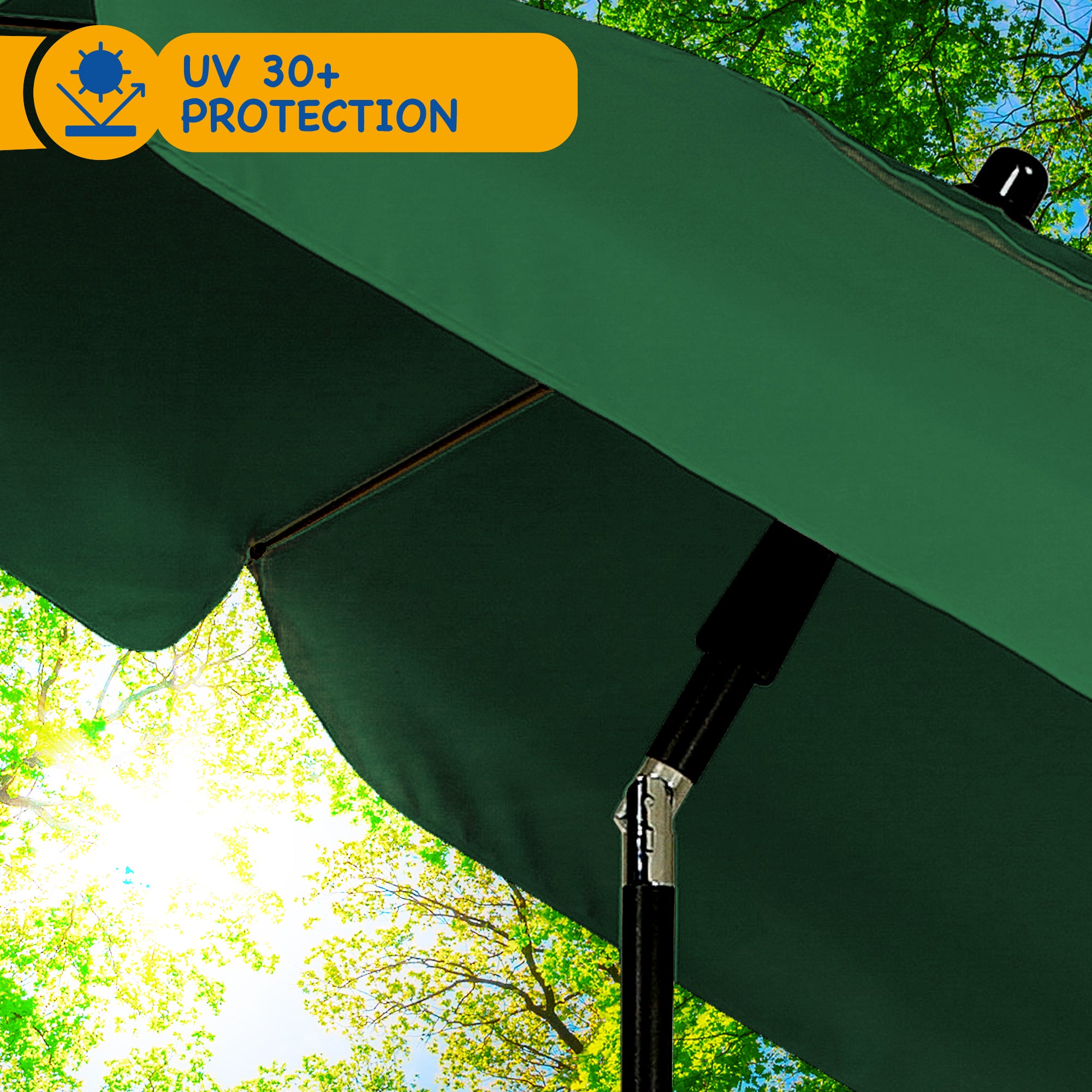 SUNMER 2M Steel Parasol with Tilt - Green