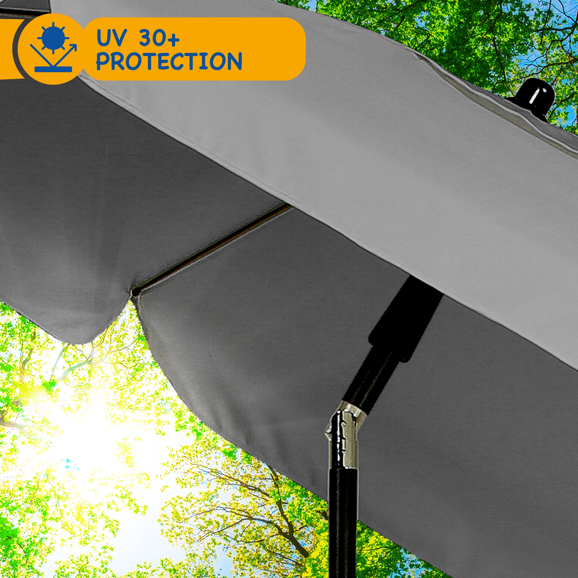 SUNMER Beach 2M Steel Parasol with Tilt Water Repellent, UV Light Protection, Easy to Open and Close, Garden Outdoor Parasol With Tilt Mechanism