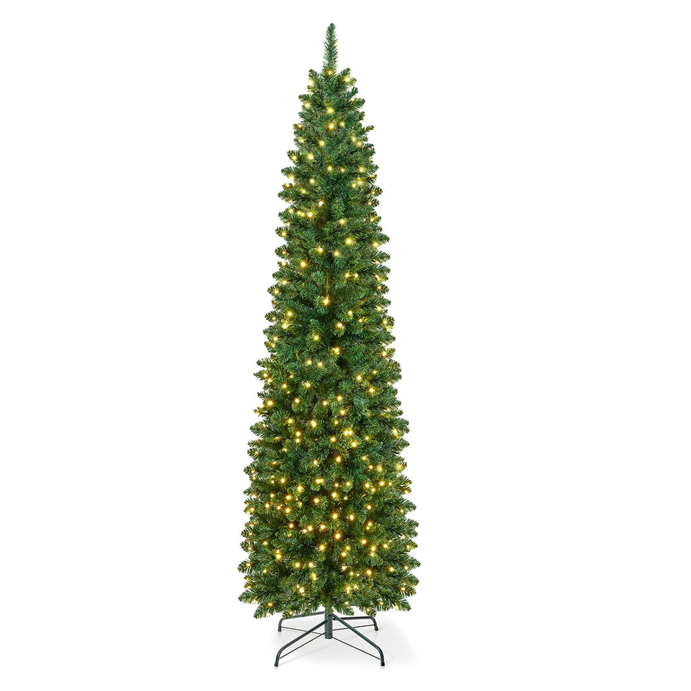 VeryMerry 'Aspen' Slim Pencil Pre Lit Christmas Tree Built-In Warm White LED Lights