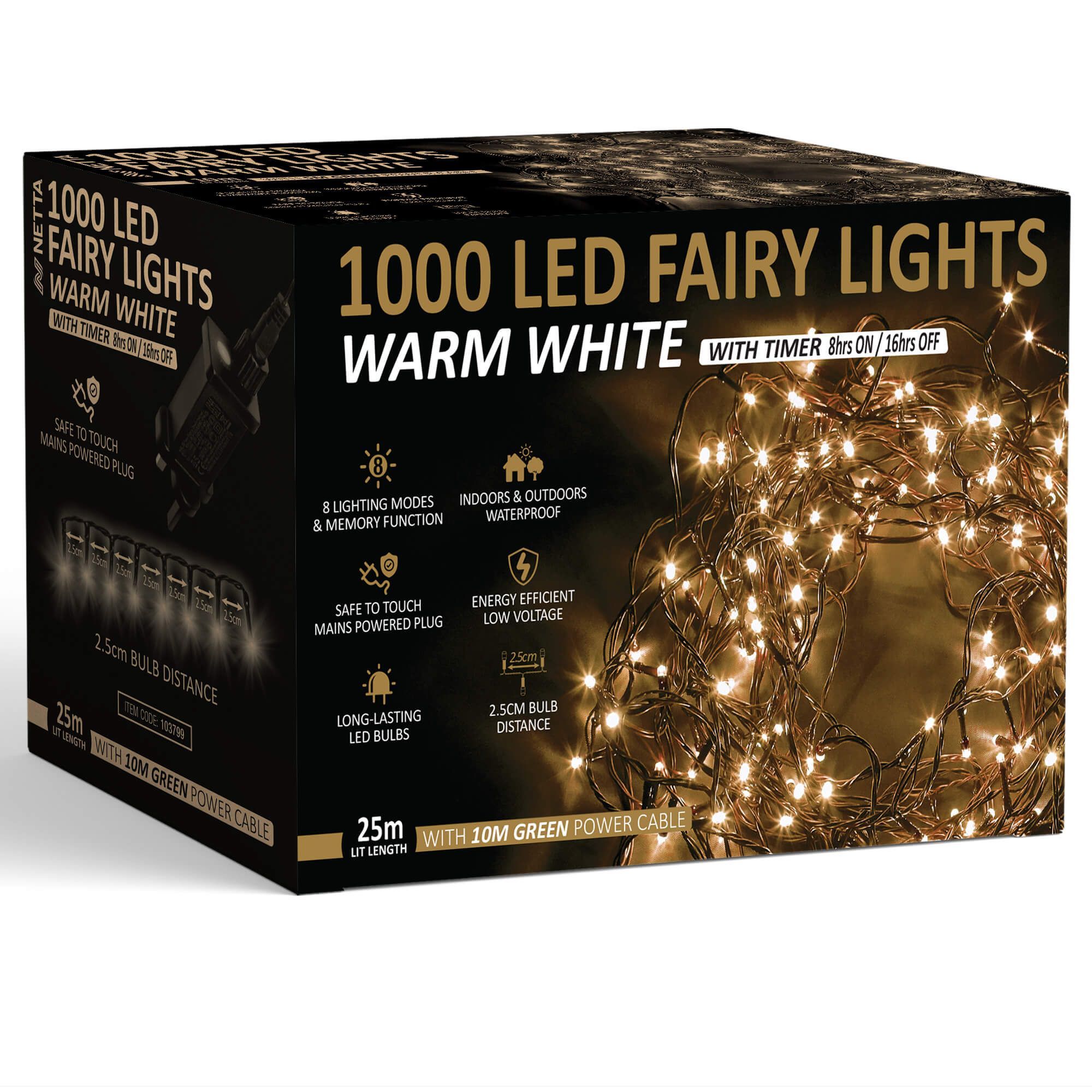 NETTA Christmas Fairy String Lights LED Outdoor &amp; Indoor
