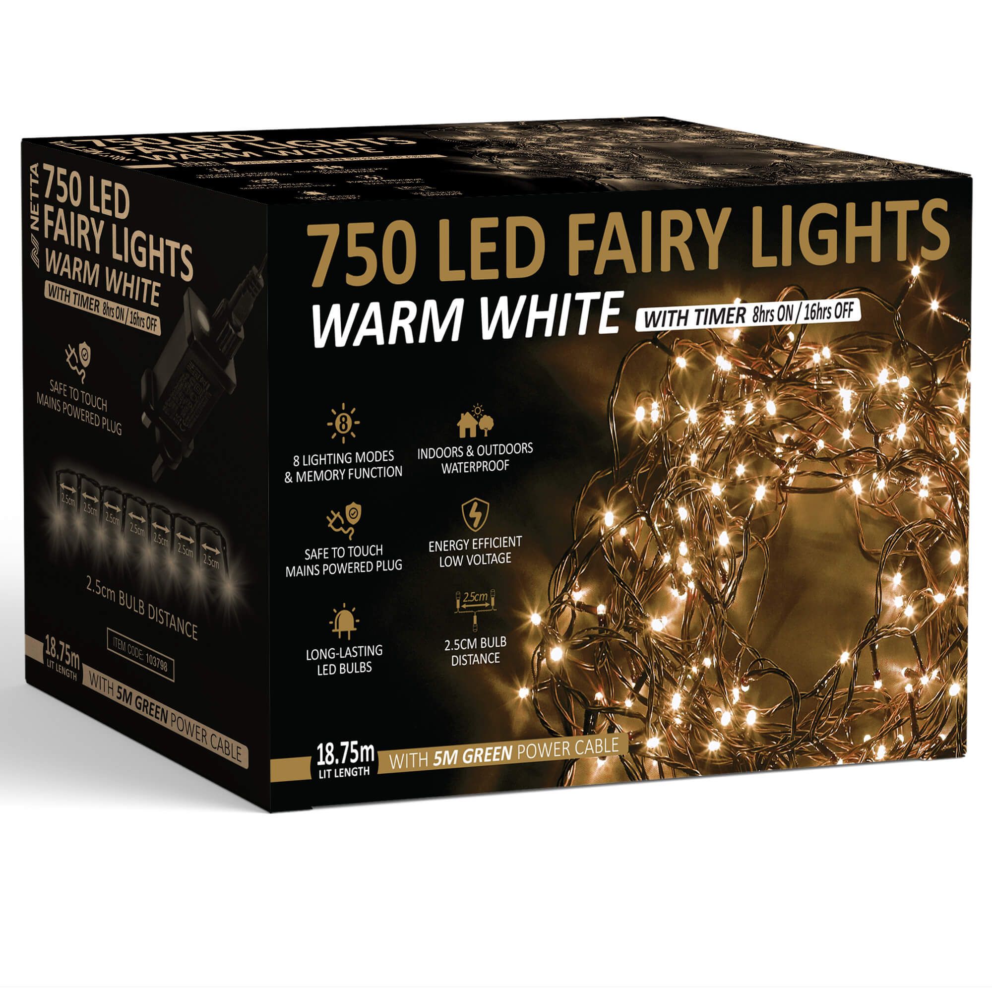 NETTA Christmas Fairy String Lights LED Outdoor &amp; Indoor