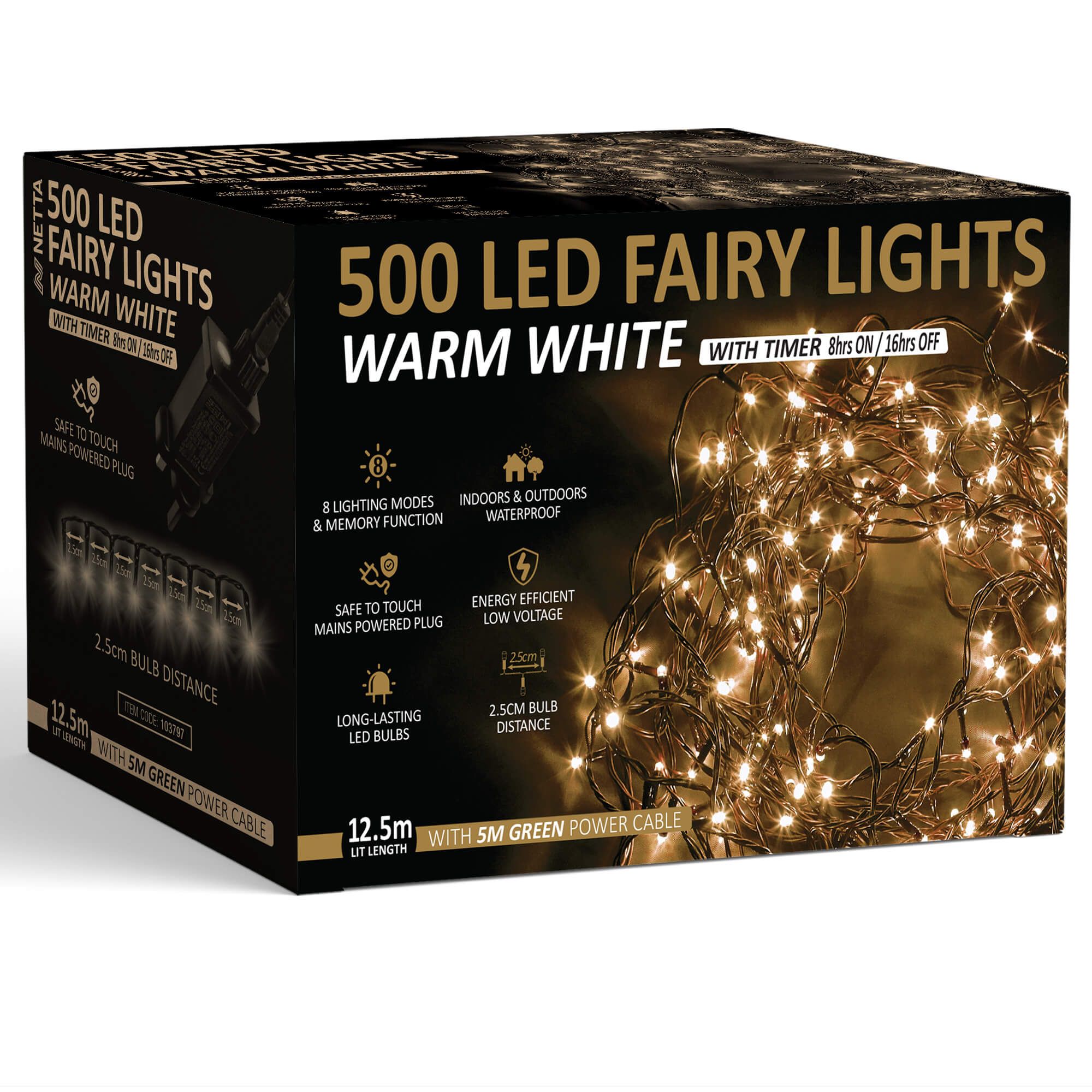 NETTA Christmas Fairy String Lights LED Outdoor &amp; Indoor