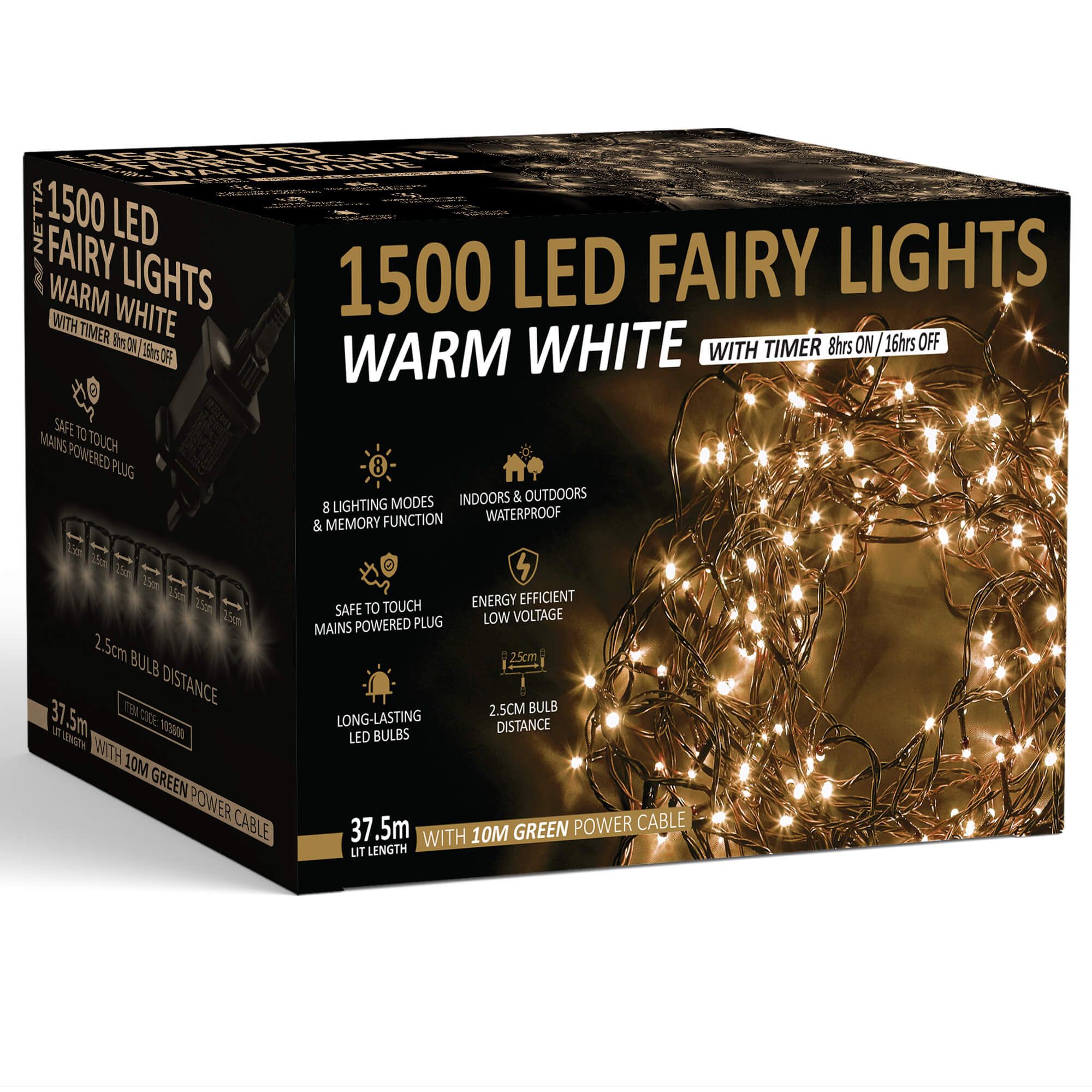 NETTA Christmas Fairy String Lights LED Outdoor &amp; Indoor