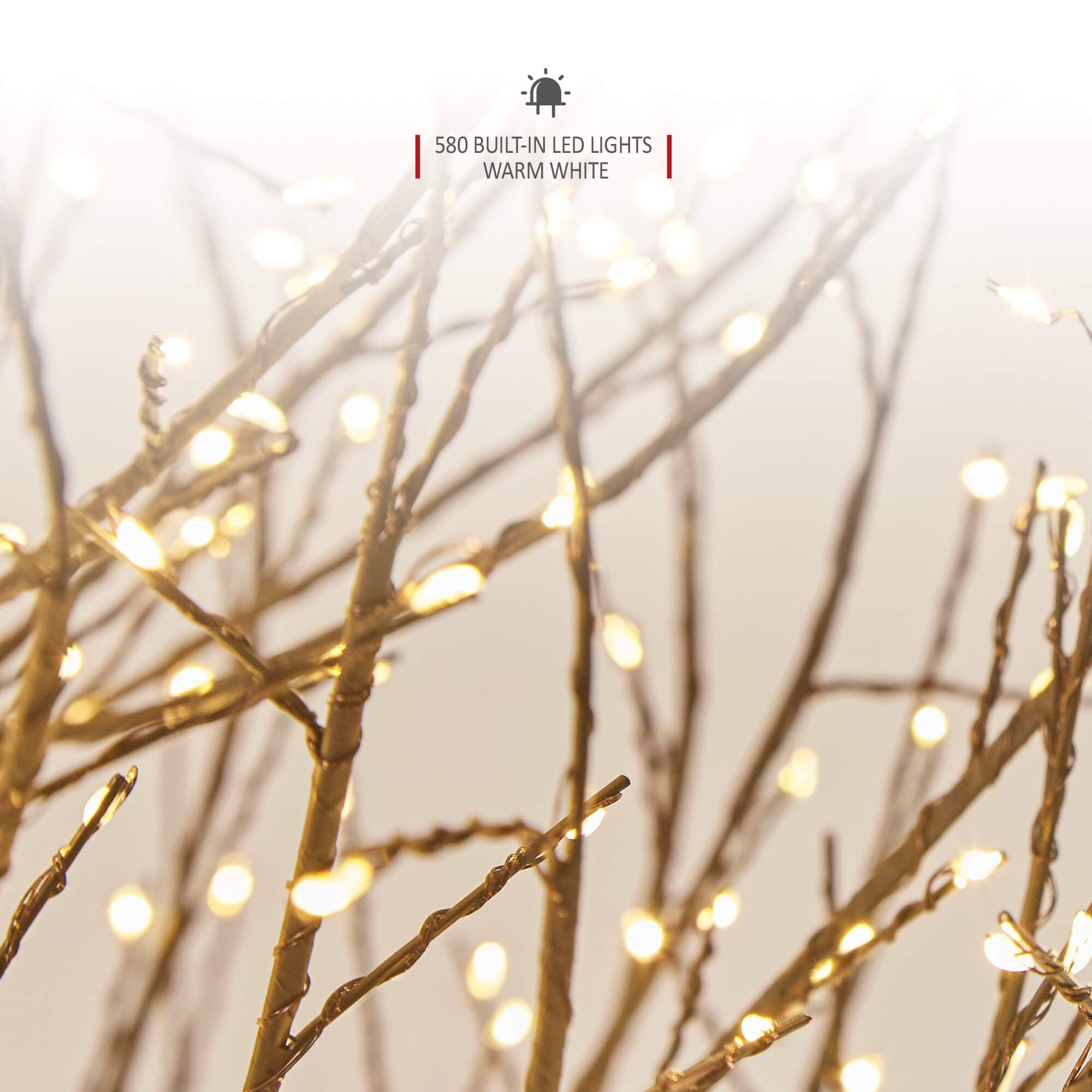 VeryMerry Micro Dot Birch Pre-Lit Christmas Tree with 900 LED Warm White Lights - Black
