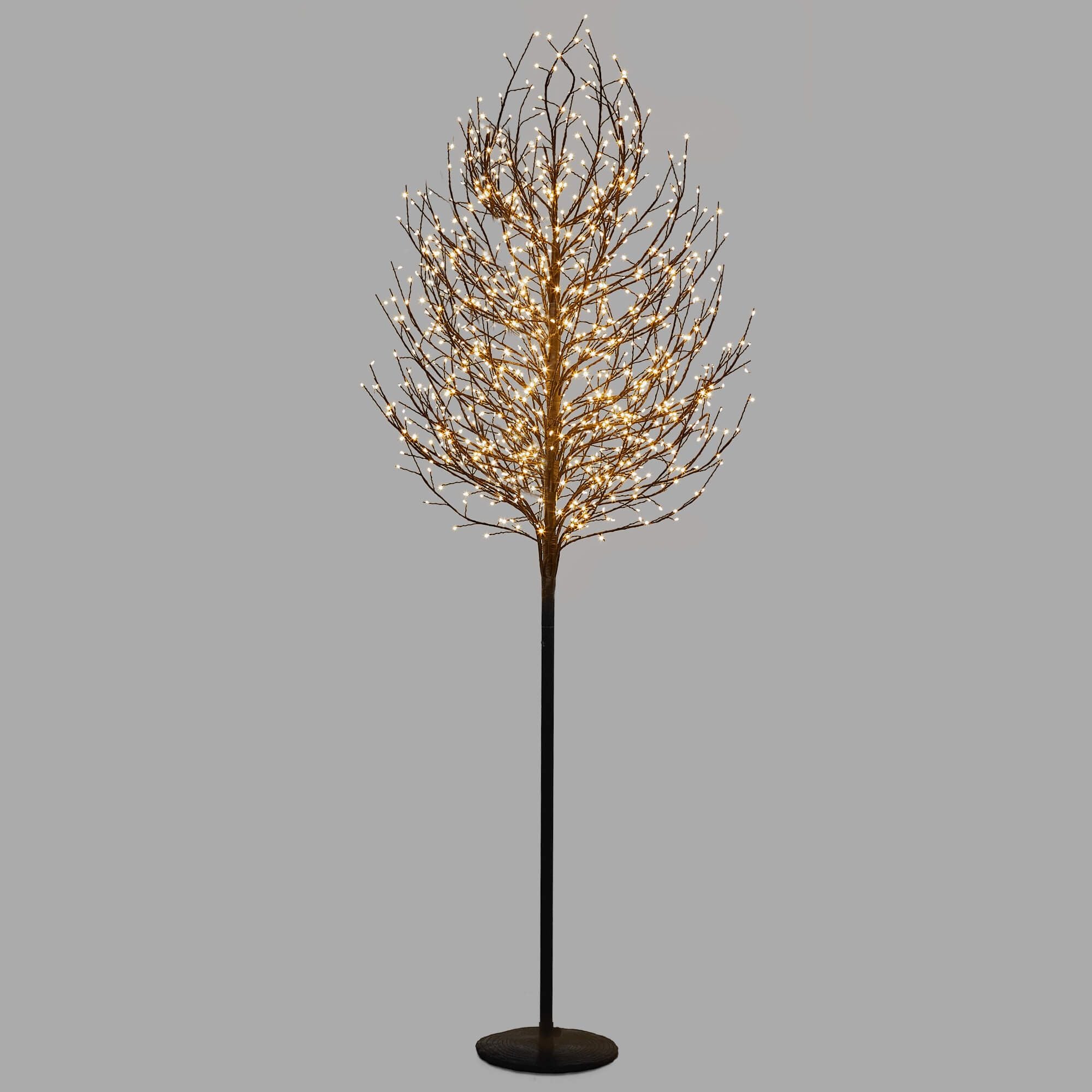 VeryMerry Micro Dot Birch Pre-Lit Christmas Tree with 900 LED Warm White Lights - Black