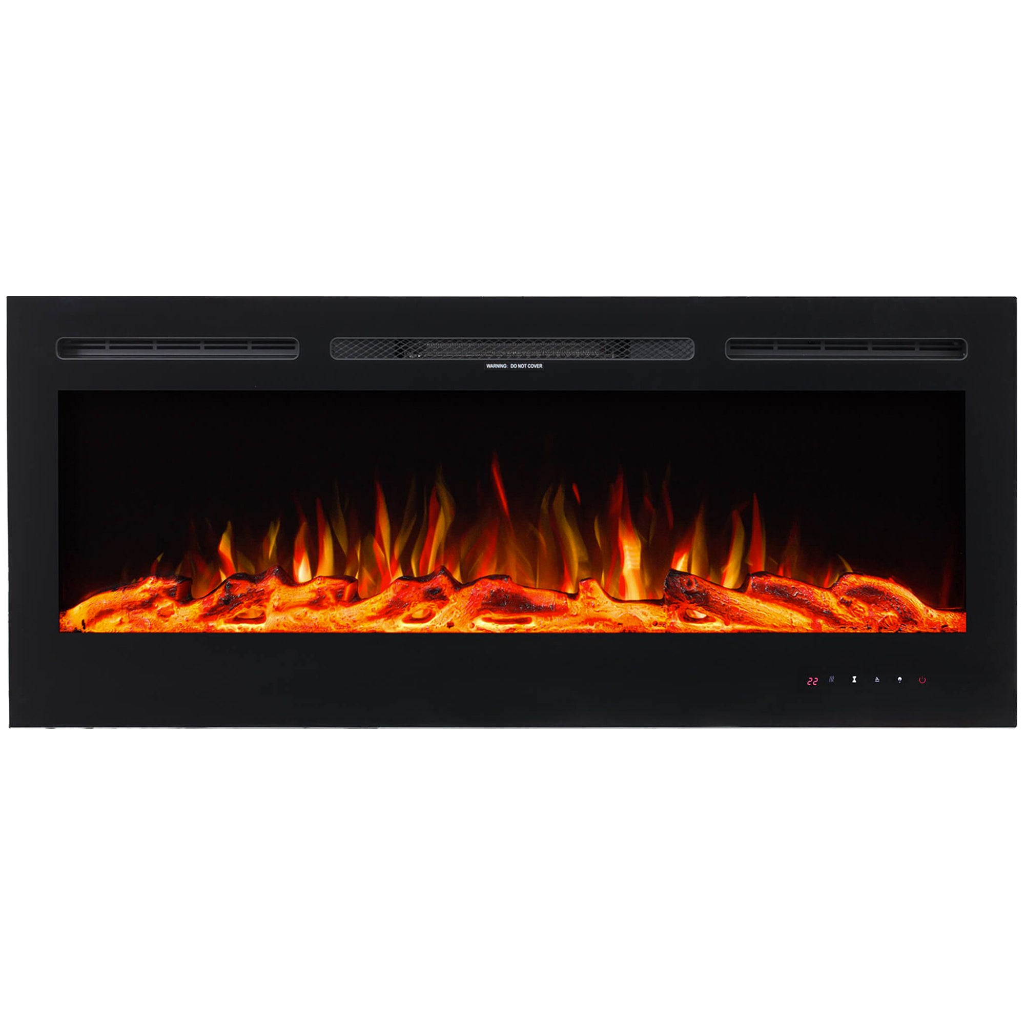 NETTA 60" Glass Panel Electric Fireplace with Colourful Flame effect