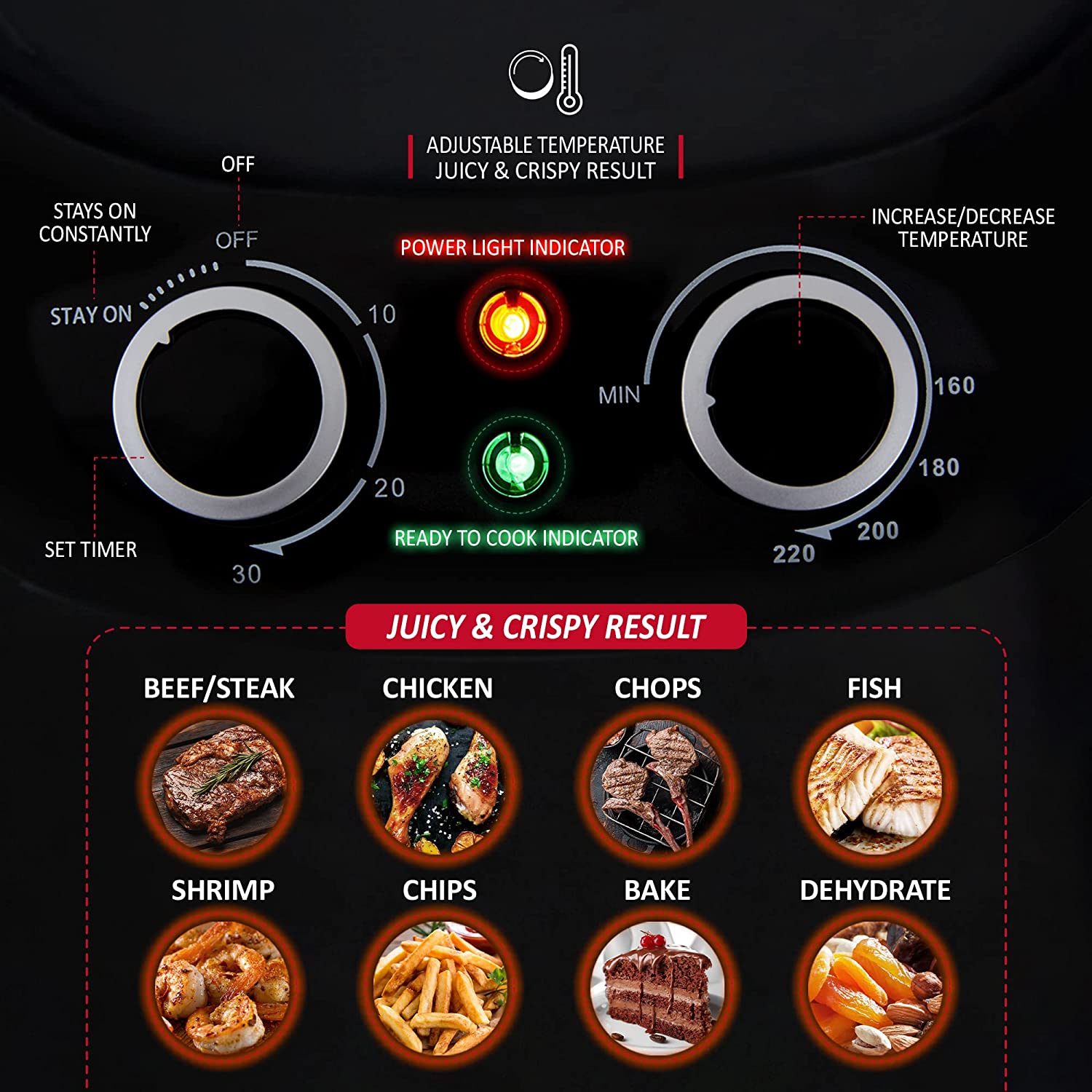 NETTA Manual Air Fryer with Drawer and Detachable Non-Stick Frying Tray