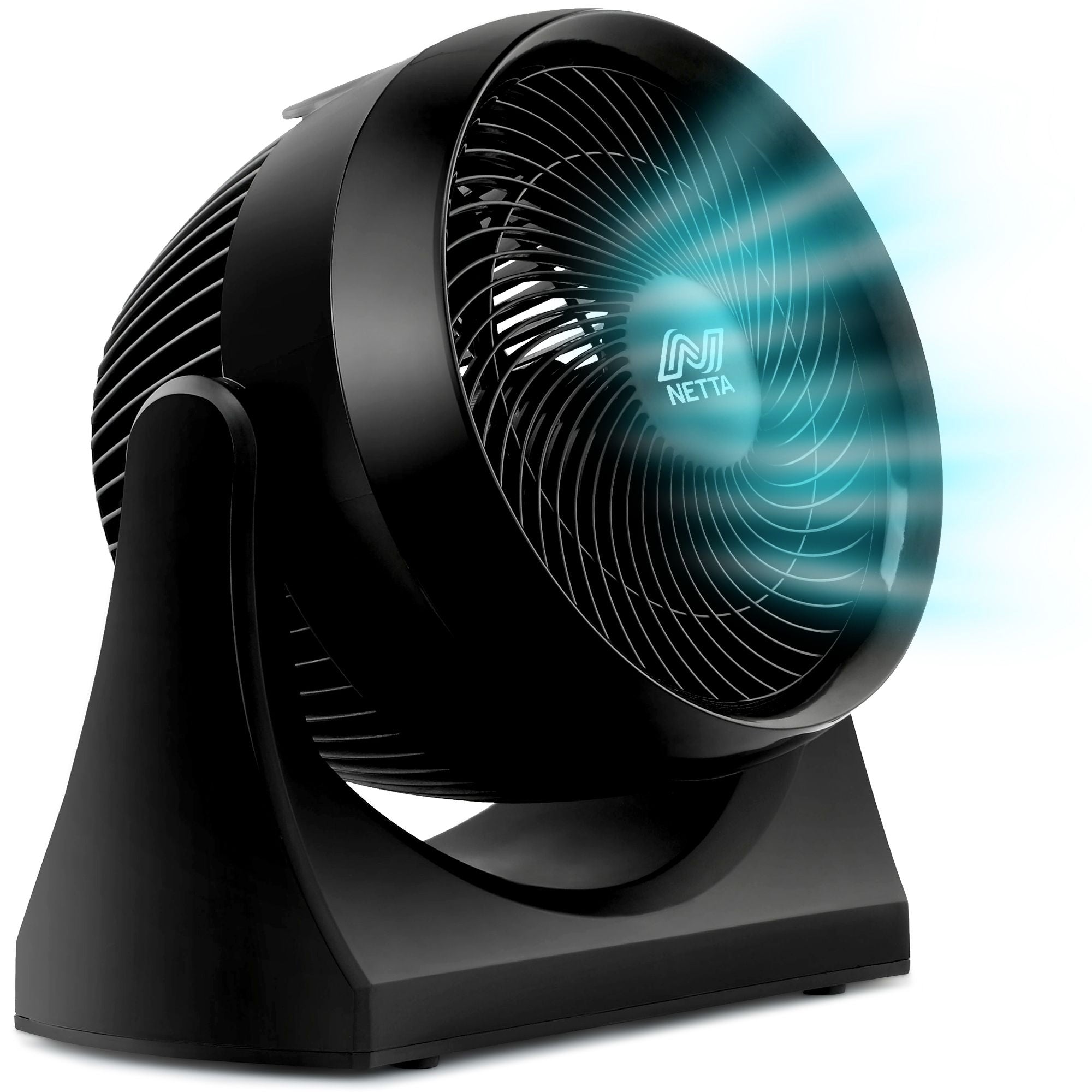 NETTA 10 Inch 3-Speed Turbo Desk Fan - Black