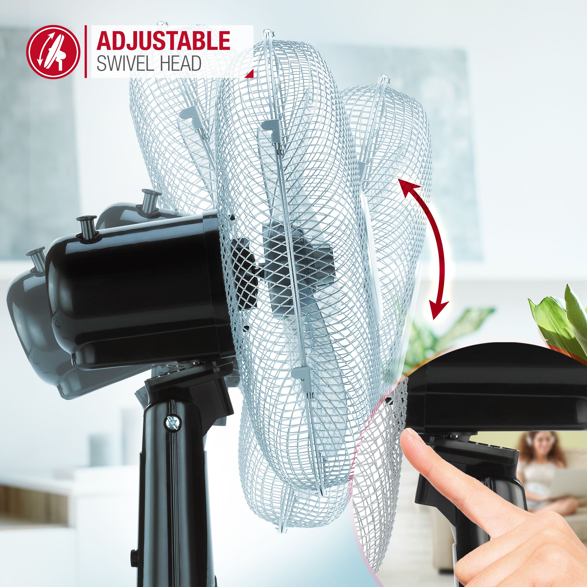 12 Inch 3-Speed Oscillating Desk Fan