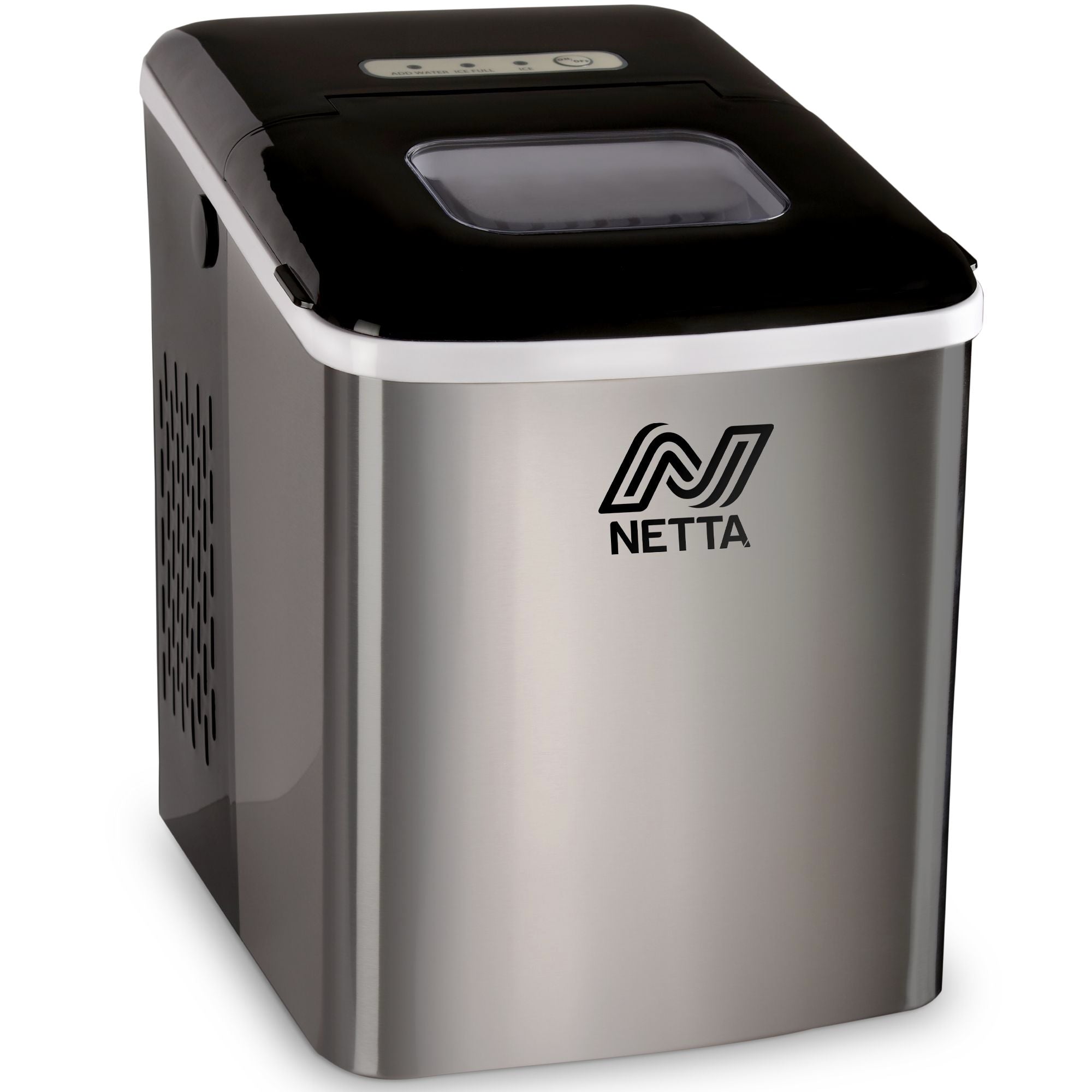 NETTA Ice Maker Machine with 1.8L Tank - Makes 12KG of Ice per Day - Stainless Steel