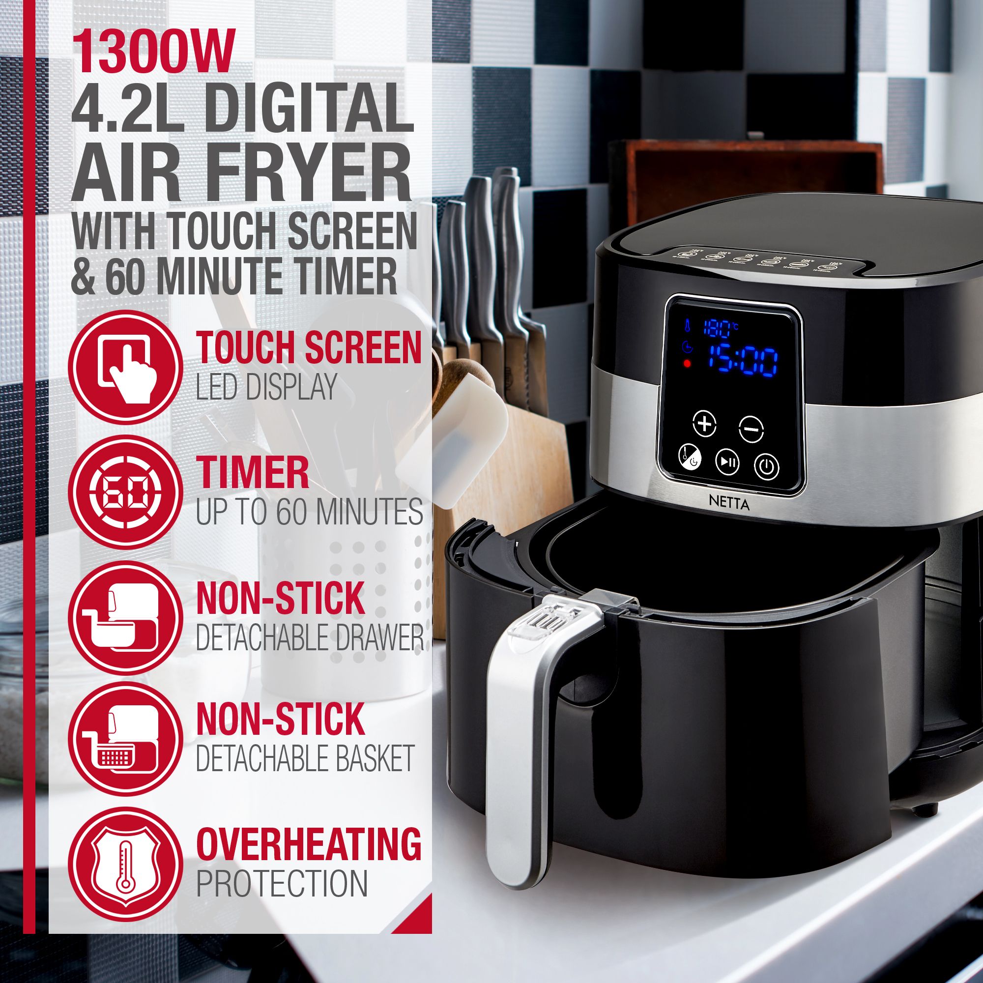 NETTA 4.2L Digital Air Fryer