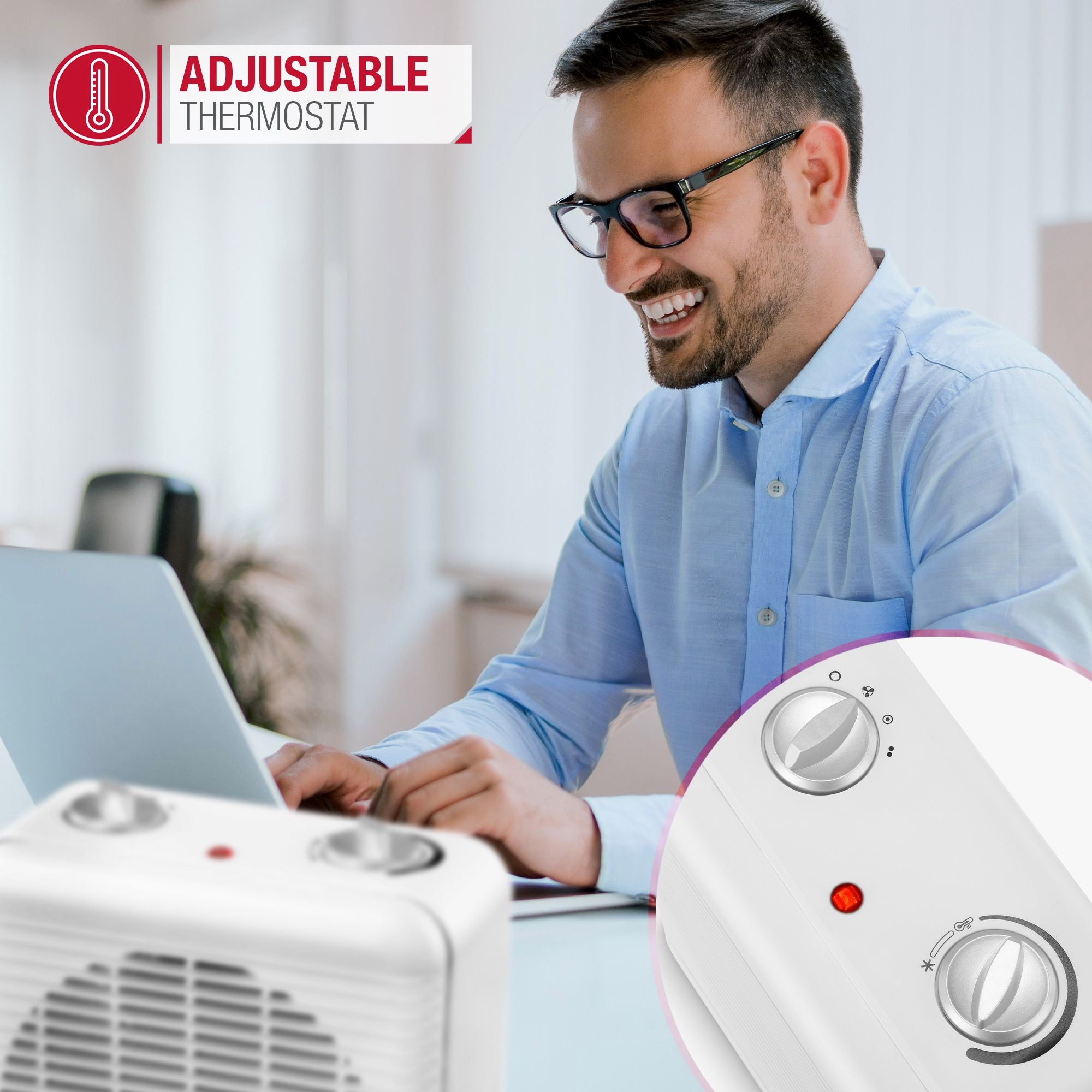 Portable Fan Heater - White