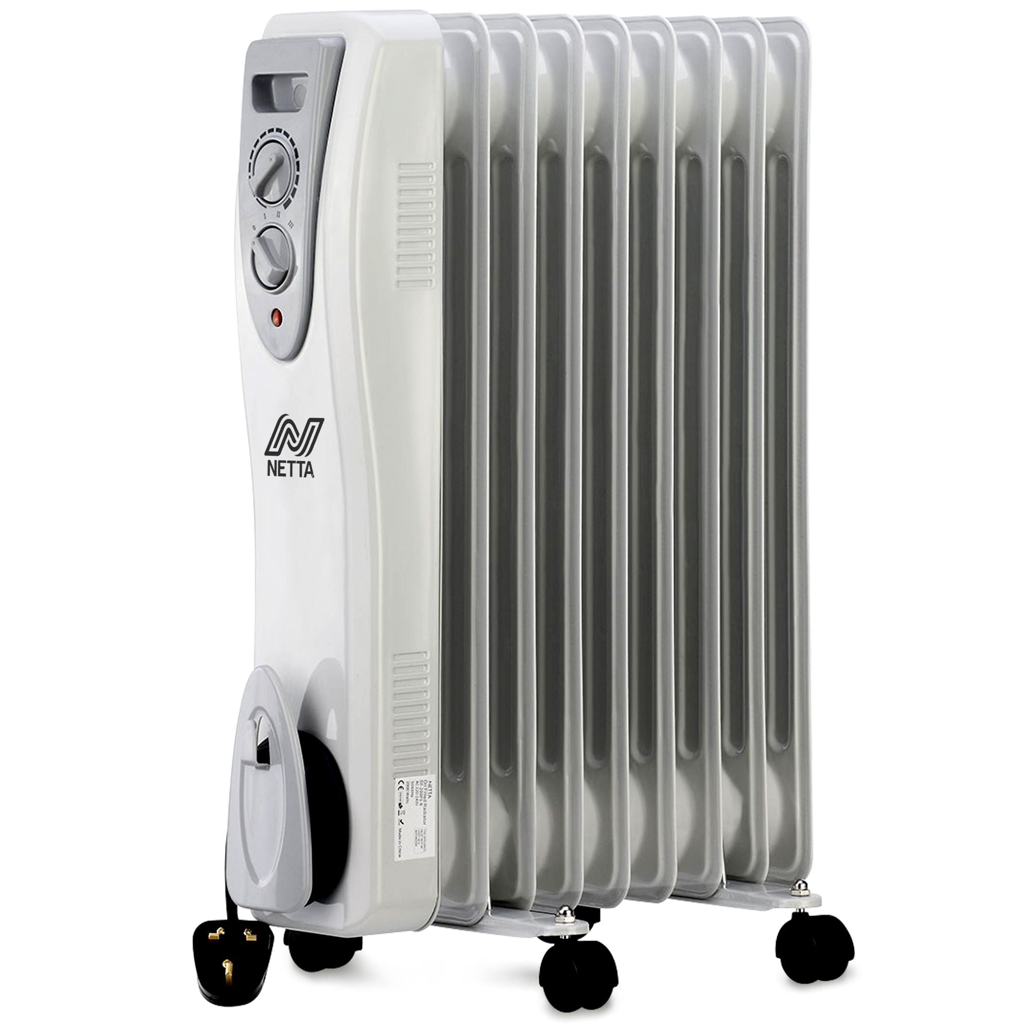 2000W 9 Fin Oil Filled Radiator - Grey