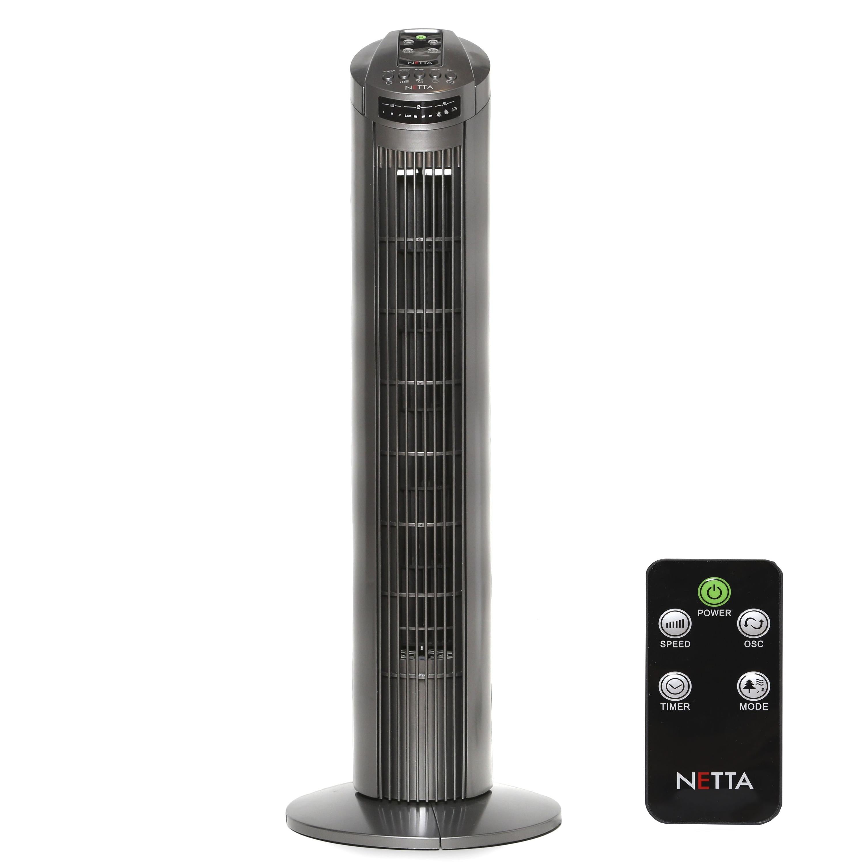 29 Inch Tower Fan with Remote Control - Grey