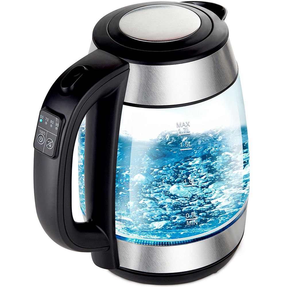 NETTA 1.7L Illuminated Glass Kettle with Temperature Control - 3000W