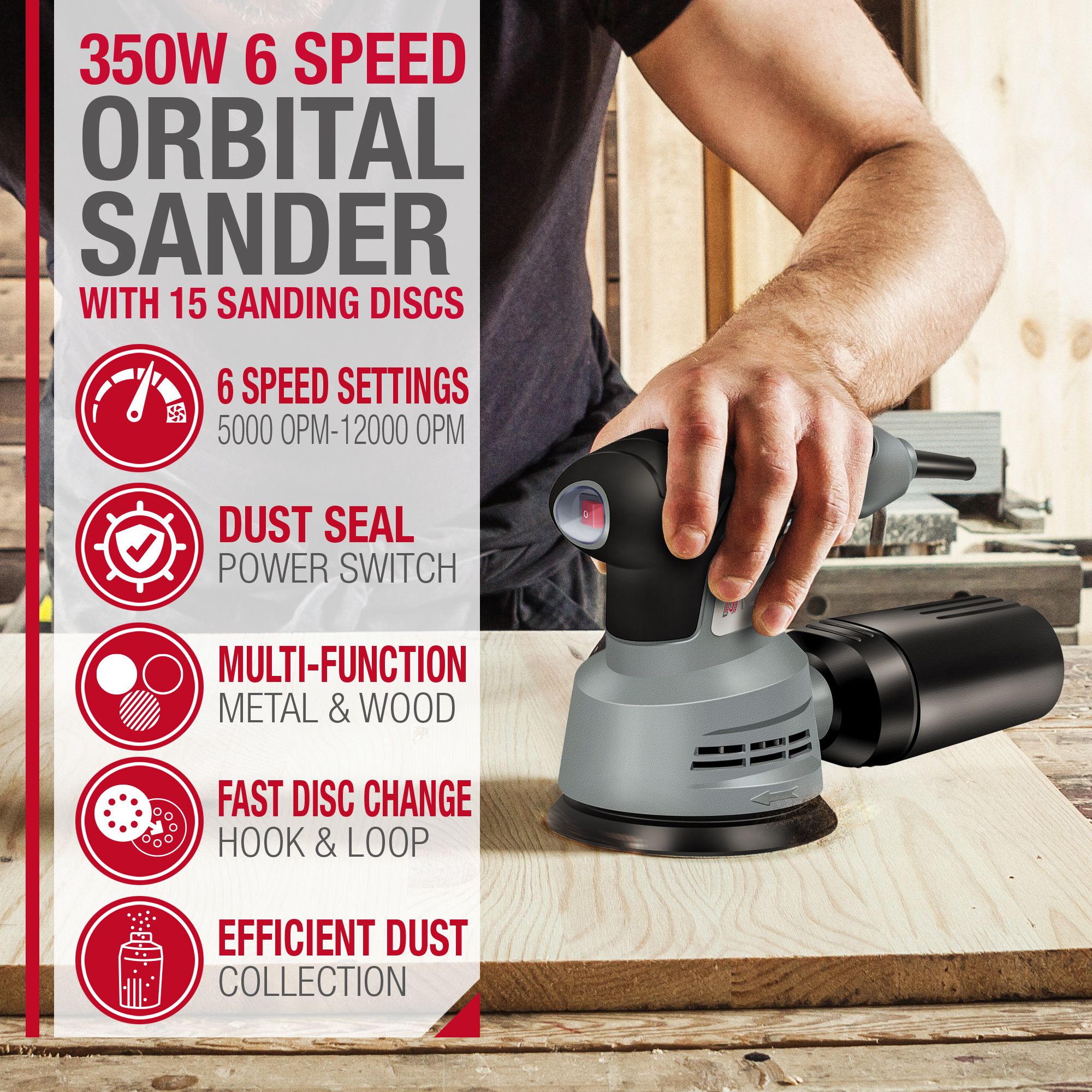 NETTA 350W Random Orbital Electrical Sander