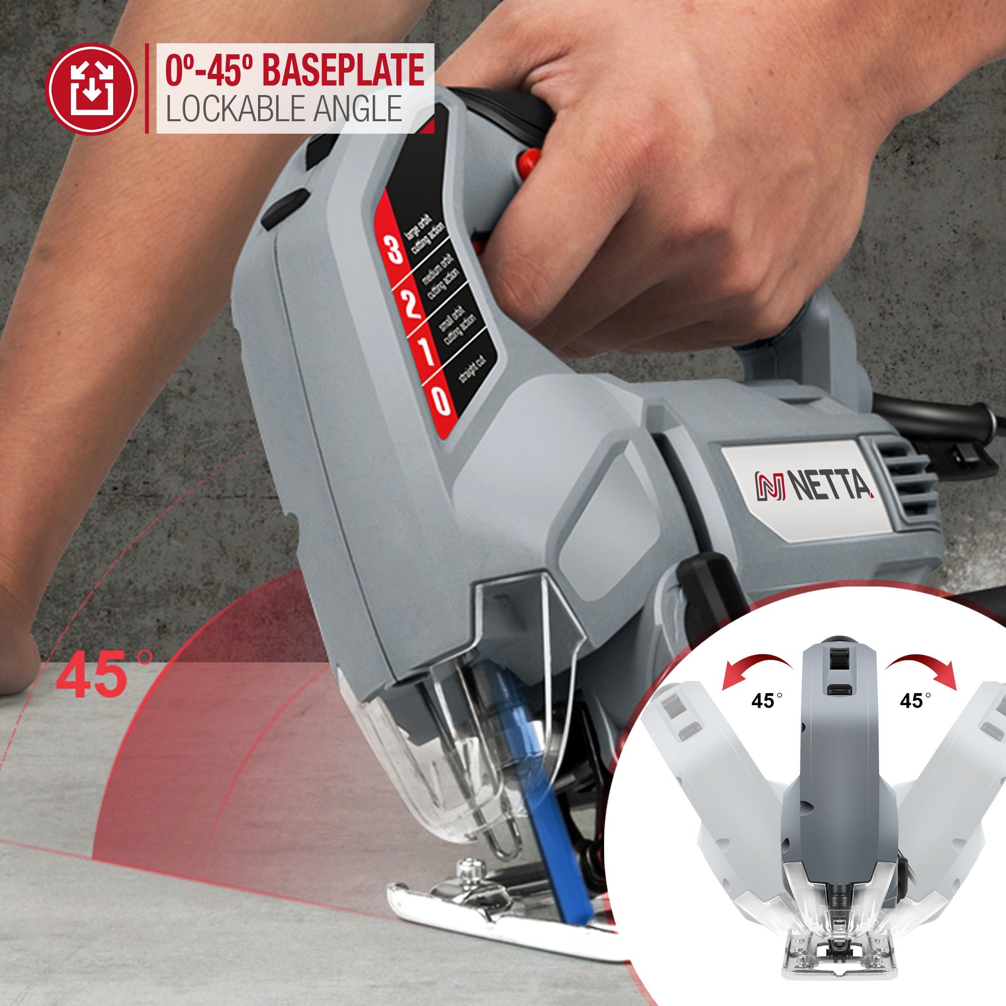 NETTA 710W Jigsaw with Laser Guide and Blades