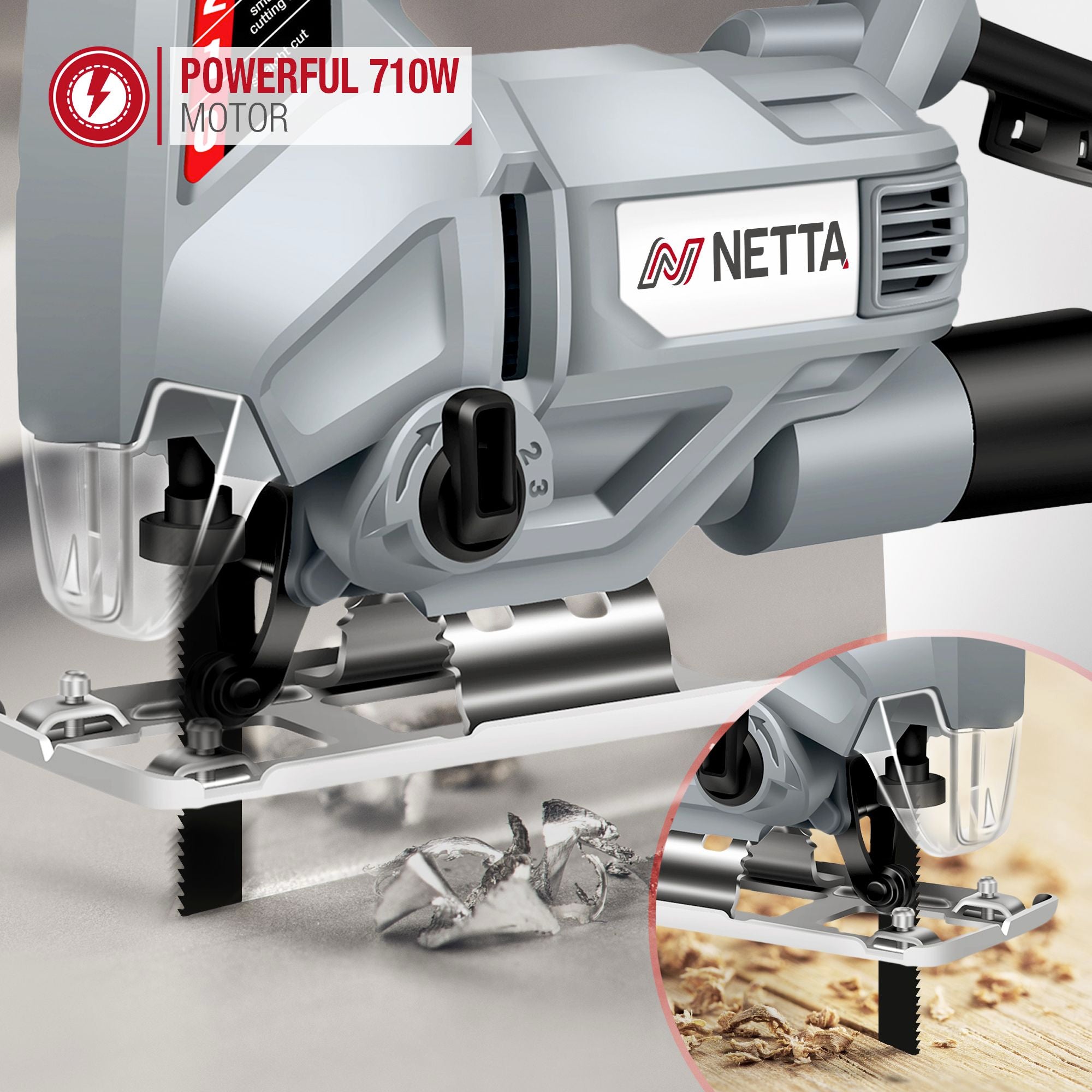 NETTA 710W Jigsaw with Laser Guide and Blades