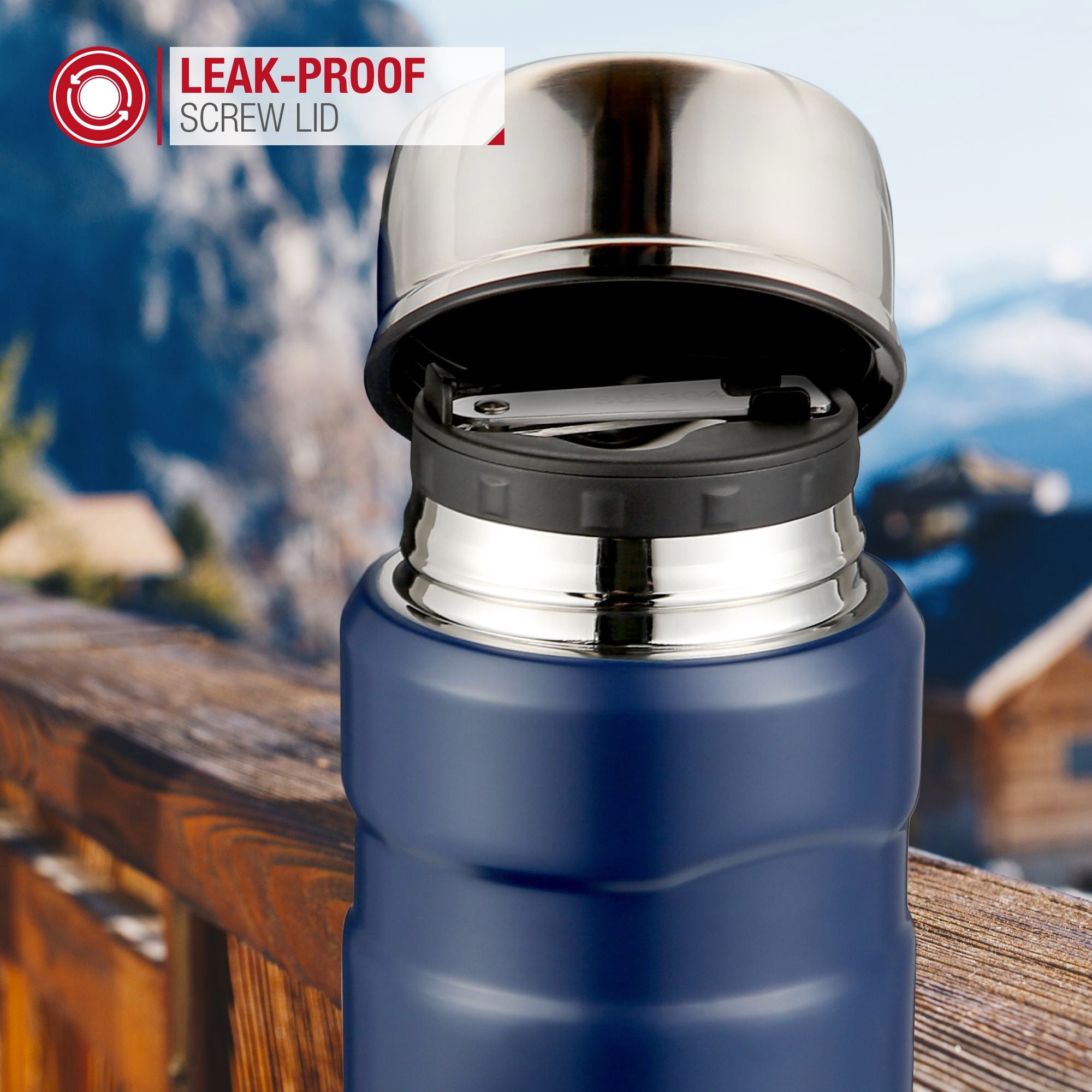 750ml Vacuum Food Flask - Dark Blue