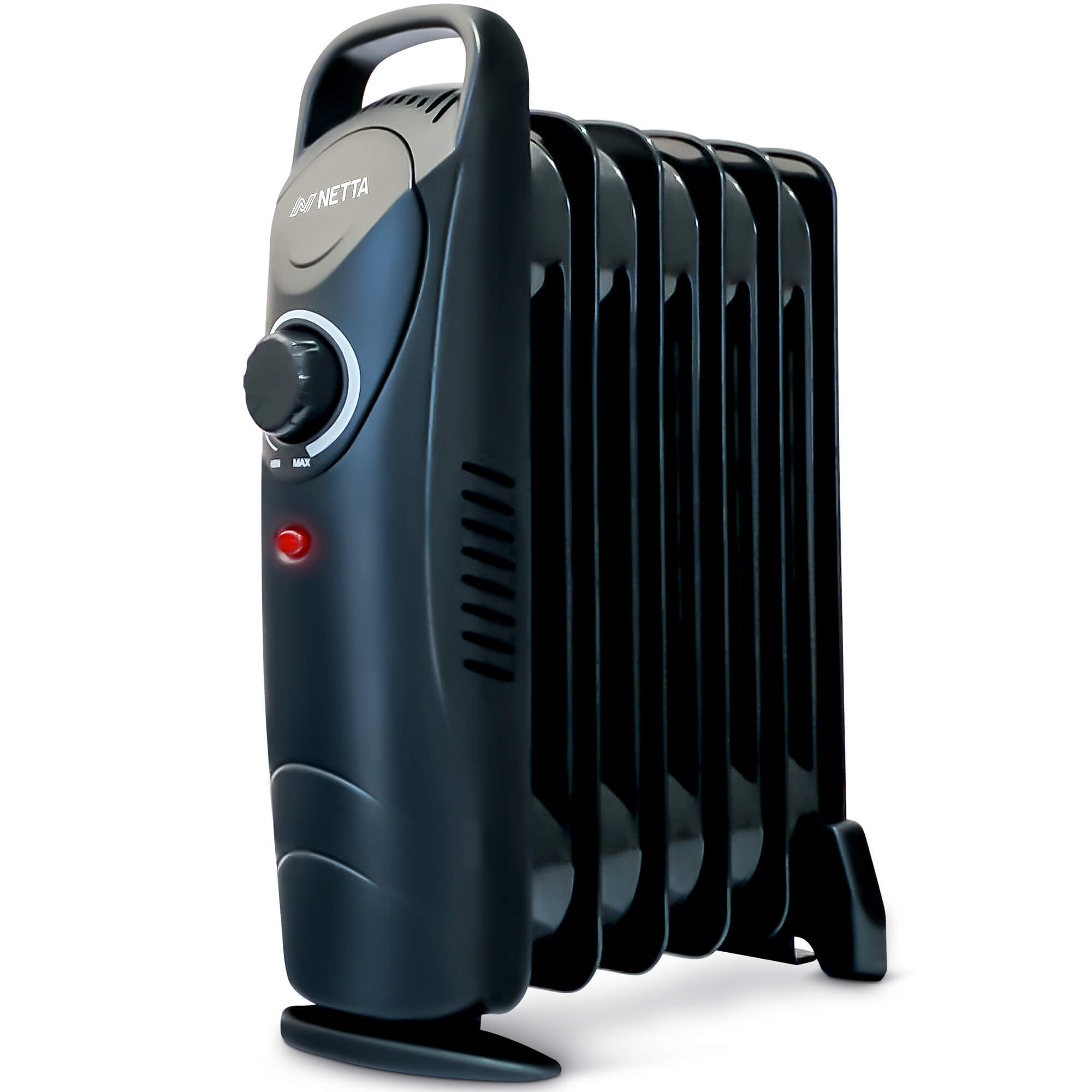 800W 6 Fin Oil Filled Radiator - Black