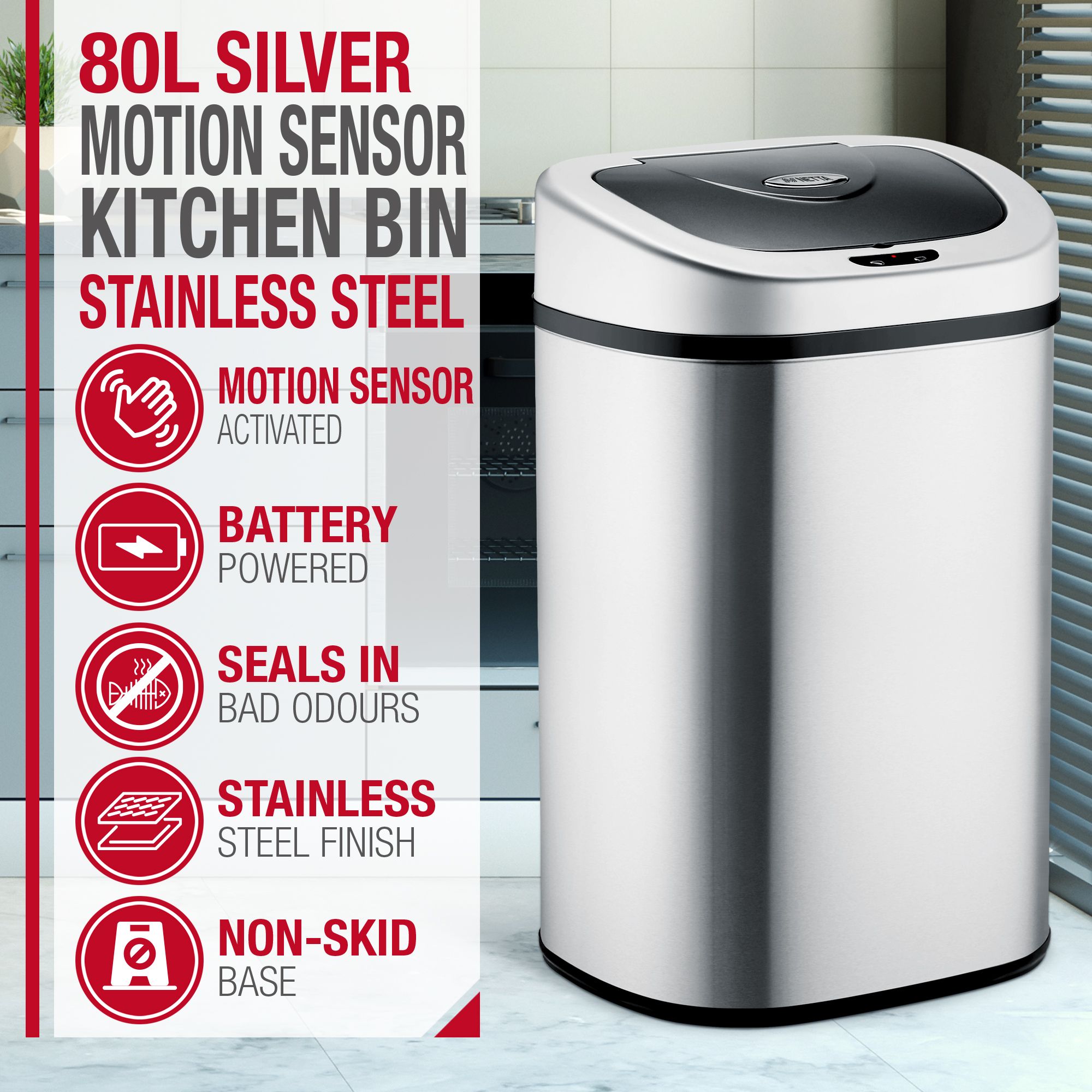 NETTA Sensor Bin - Stainless Steel - 80L