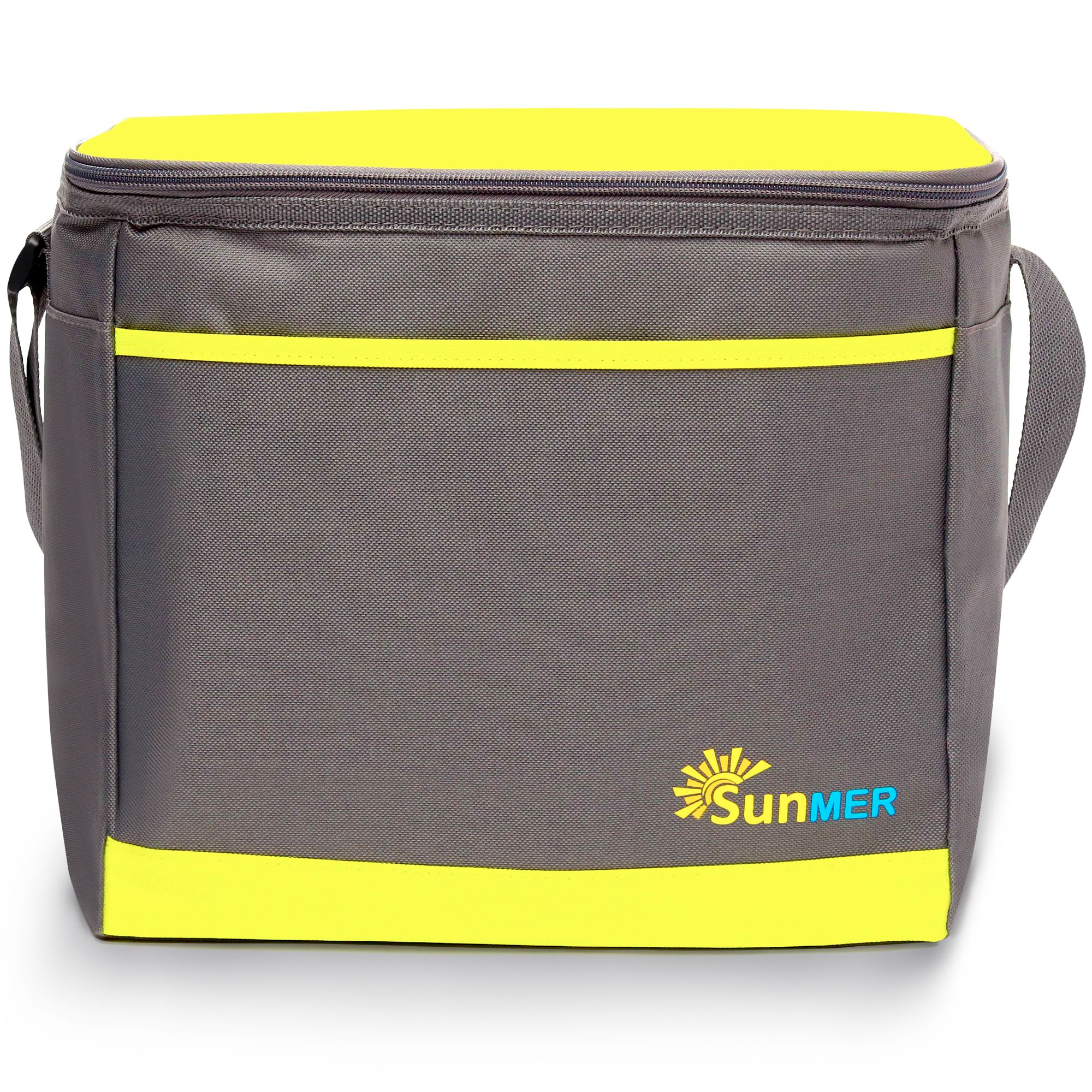 SUNMER 16L Cooler Bag With Shoulder Strap - Grey & Lime