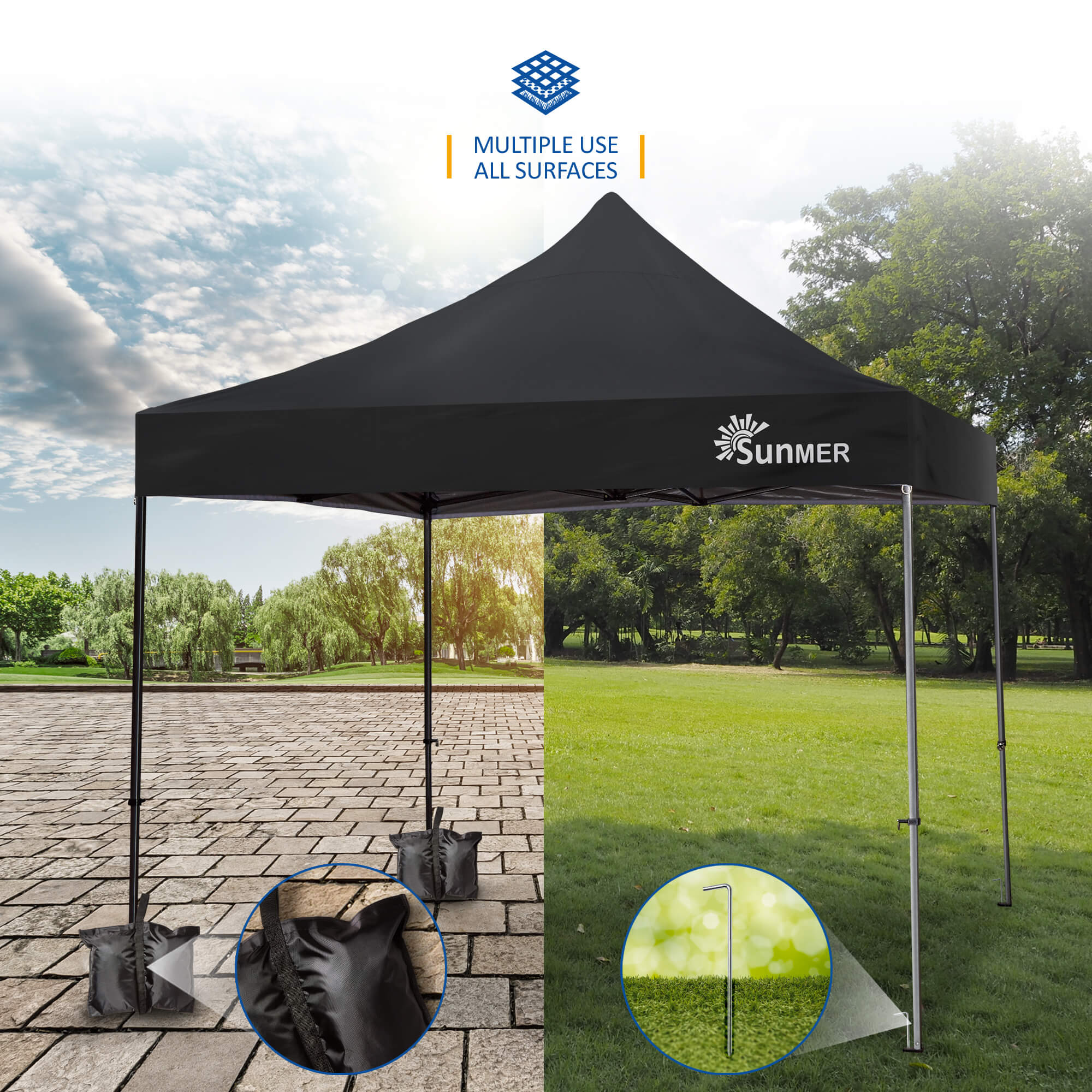 SUNMER 3Mx3M Steel Framed Gazebo - Black