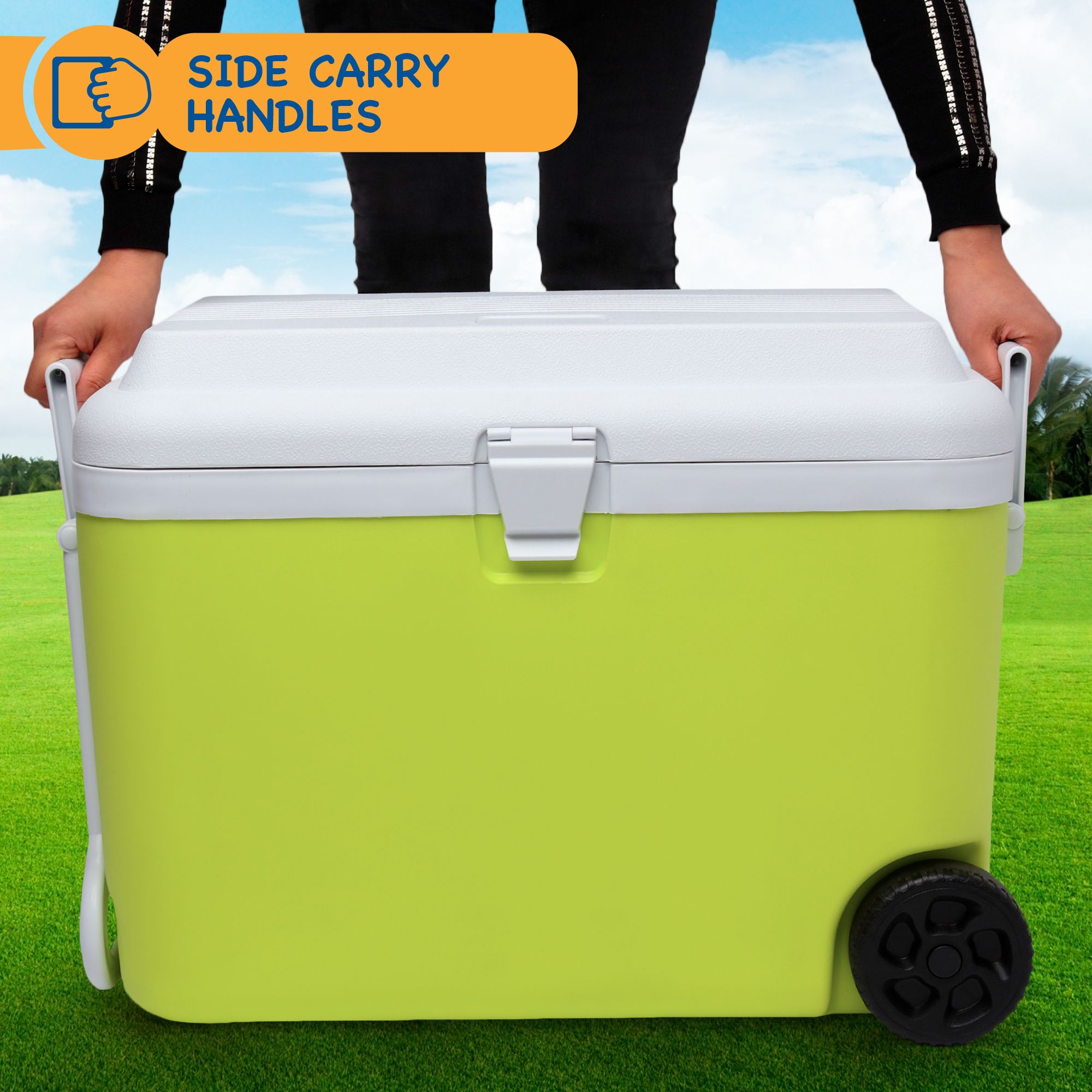 SUNMER 50L Cooler Box with Ice Packs - Lime & White