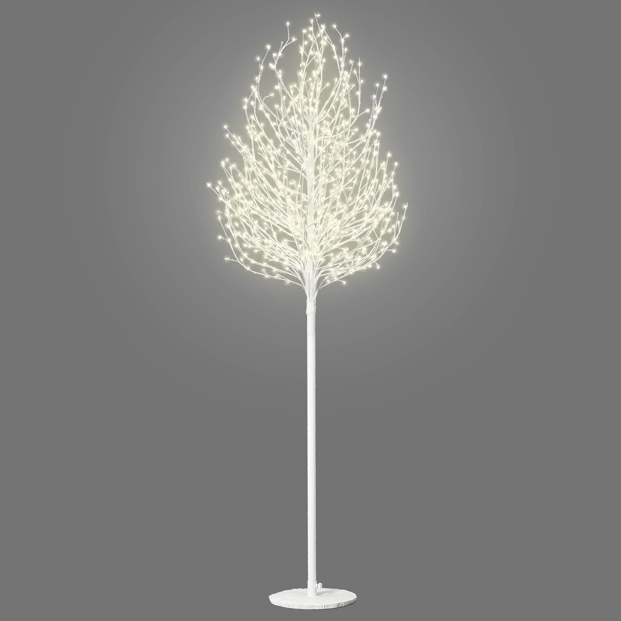 VeryMerry 6FT Micro Dot Birch Pre-Lit Christmas Tree with 900 LED Warm White Lights - White